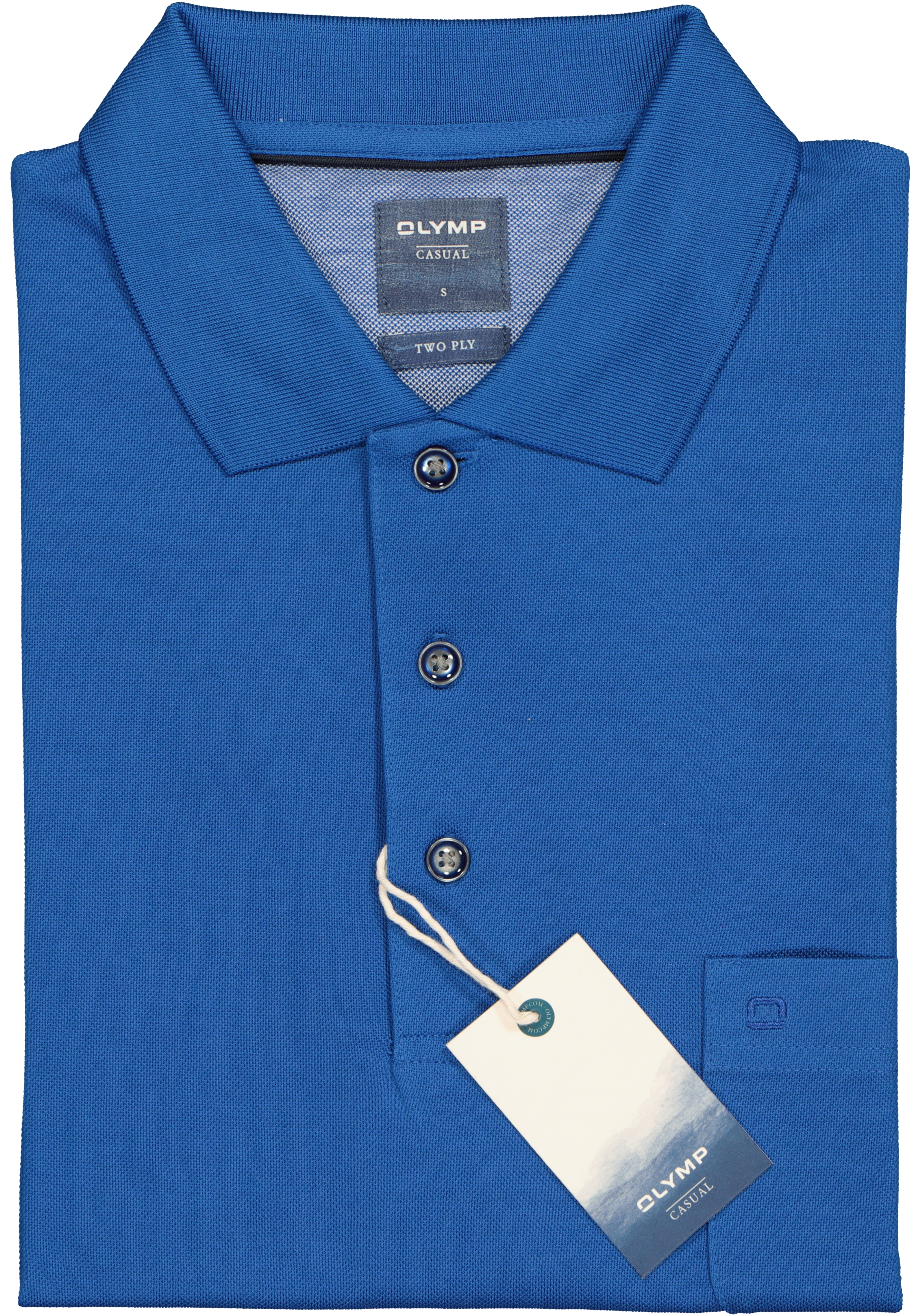 OLYMP modern fit poloshirt, kobalt blauw
