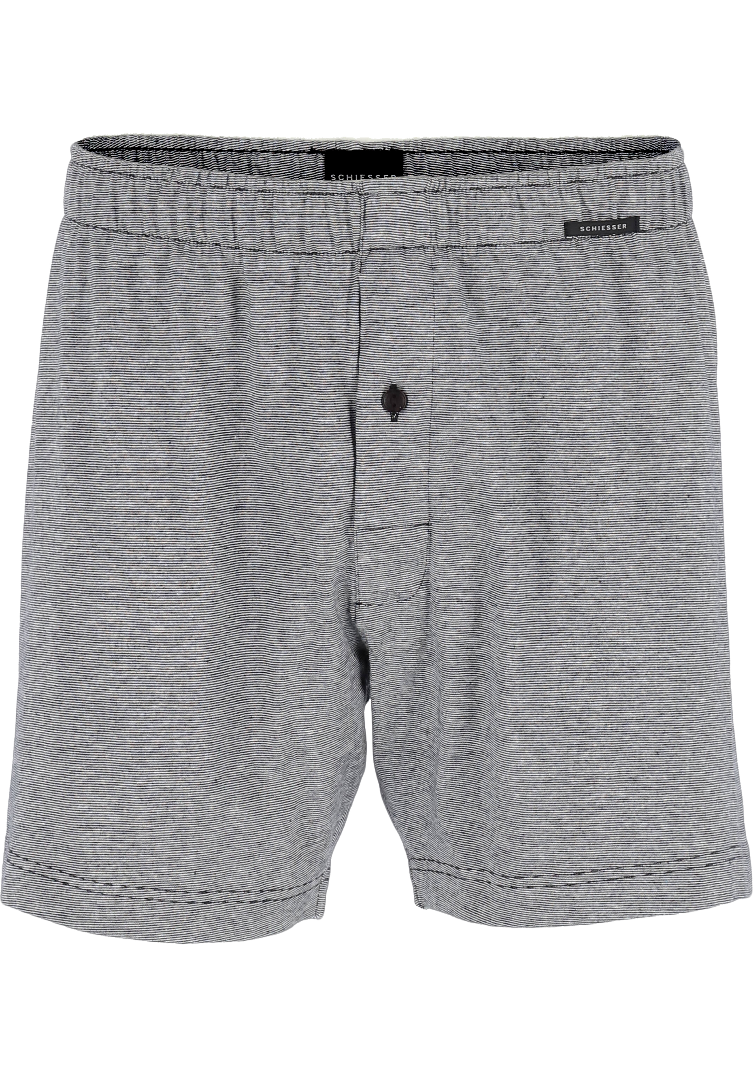 SCHIESSER Cotton Essentials boxershorts wijd (2-pack), tricot, zwart en fijn gestreept