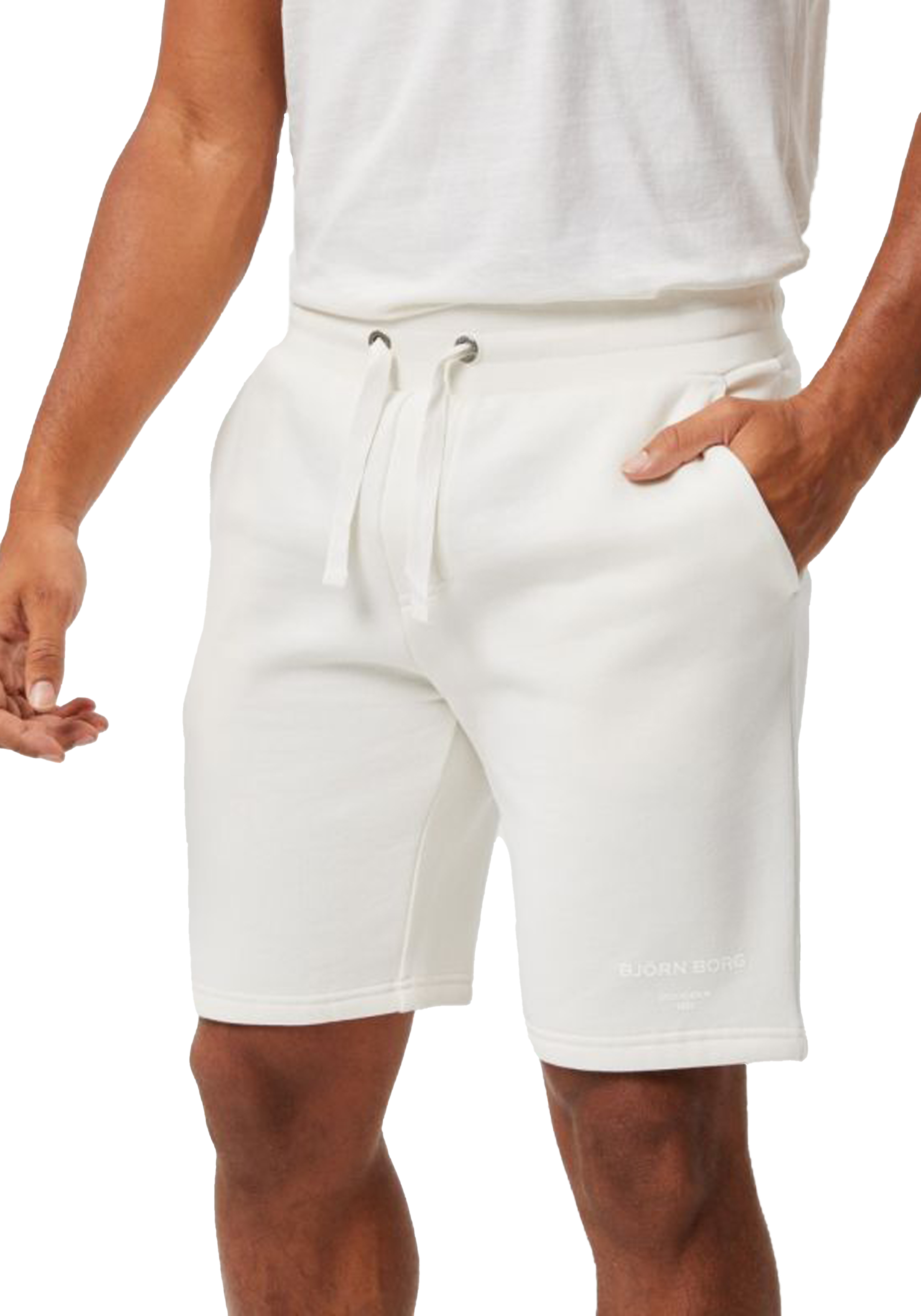 Bjorn Borg Logo Shorts, heren broek kort, off white