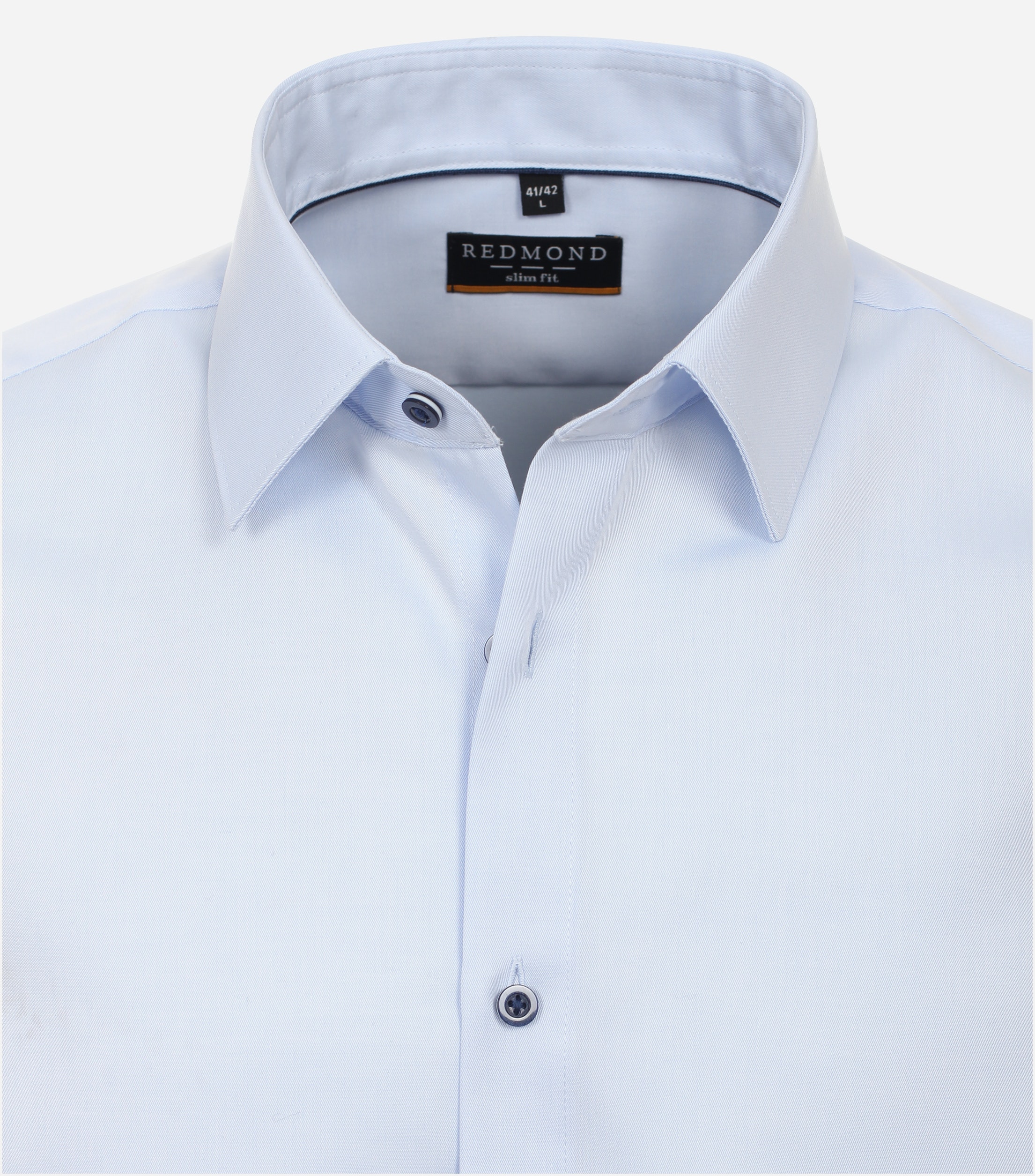 Redmond slim fit overhemd, popeline, blauw