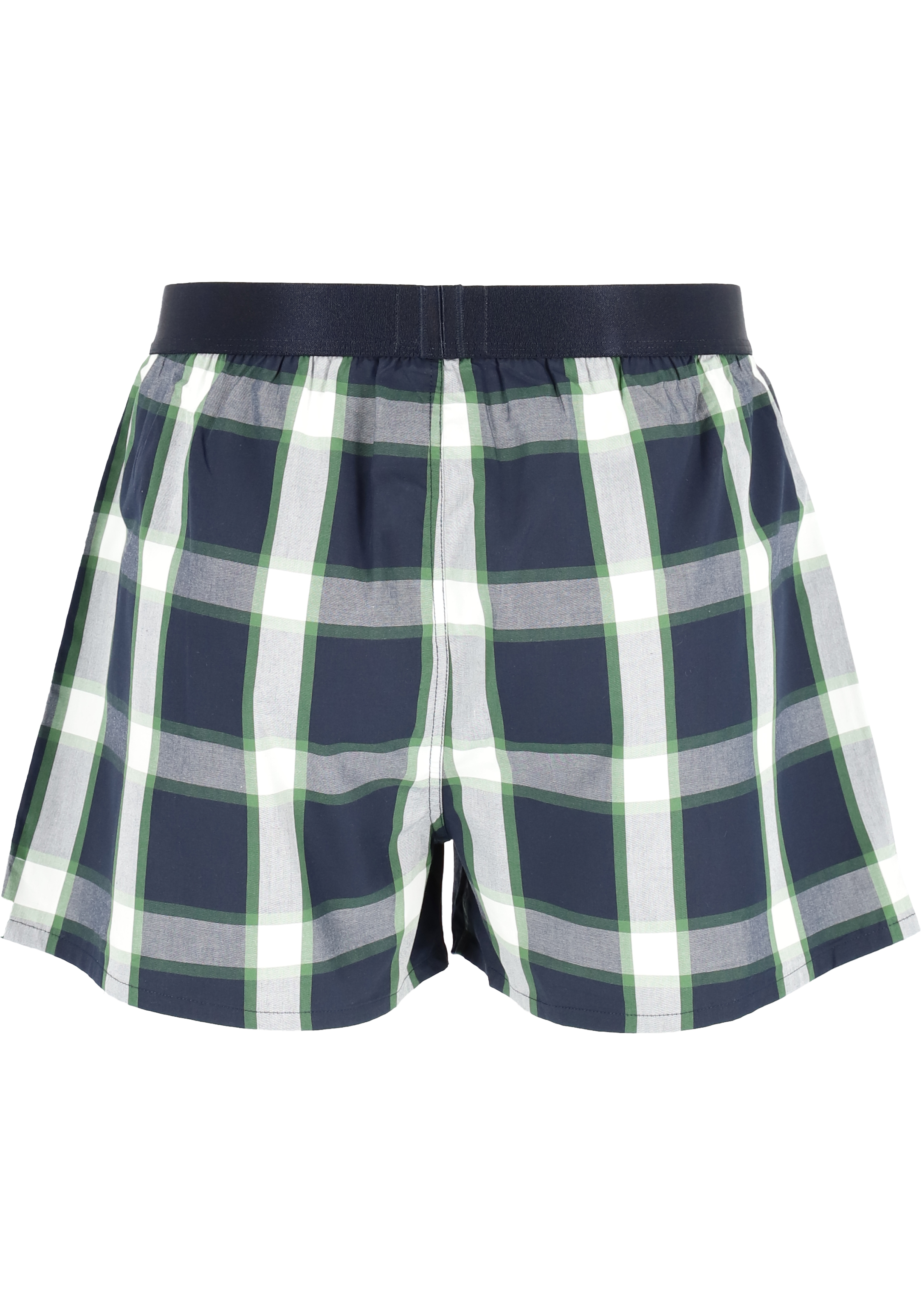 HUGO BOSS boxershorts woven (2-pack), heren boxers wijd model, blauw en blauw met groen geruit