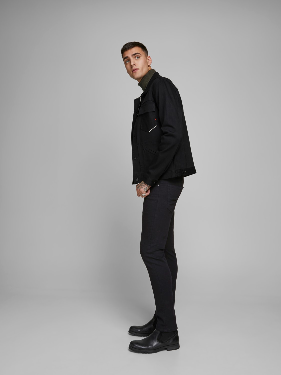 JACK & JONES Glenn Original loose fit, heren jeans, zwart denim