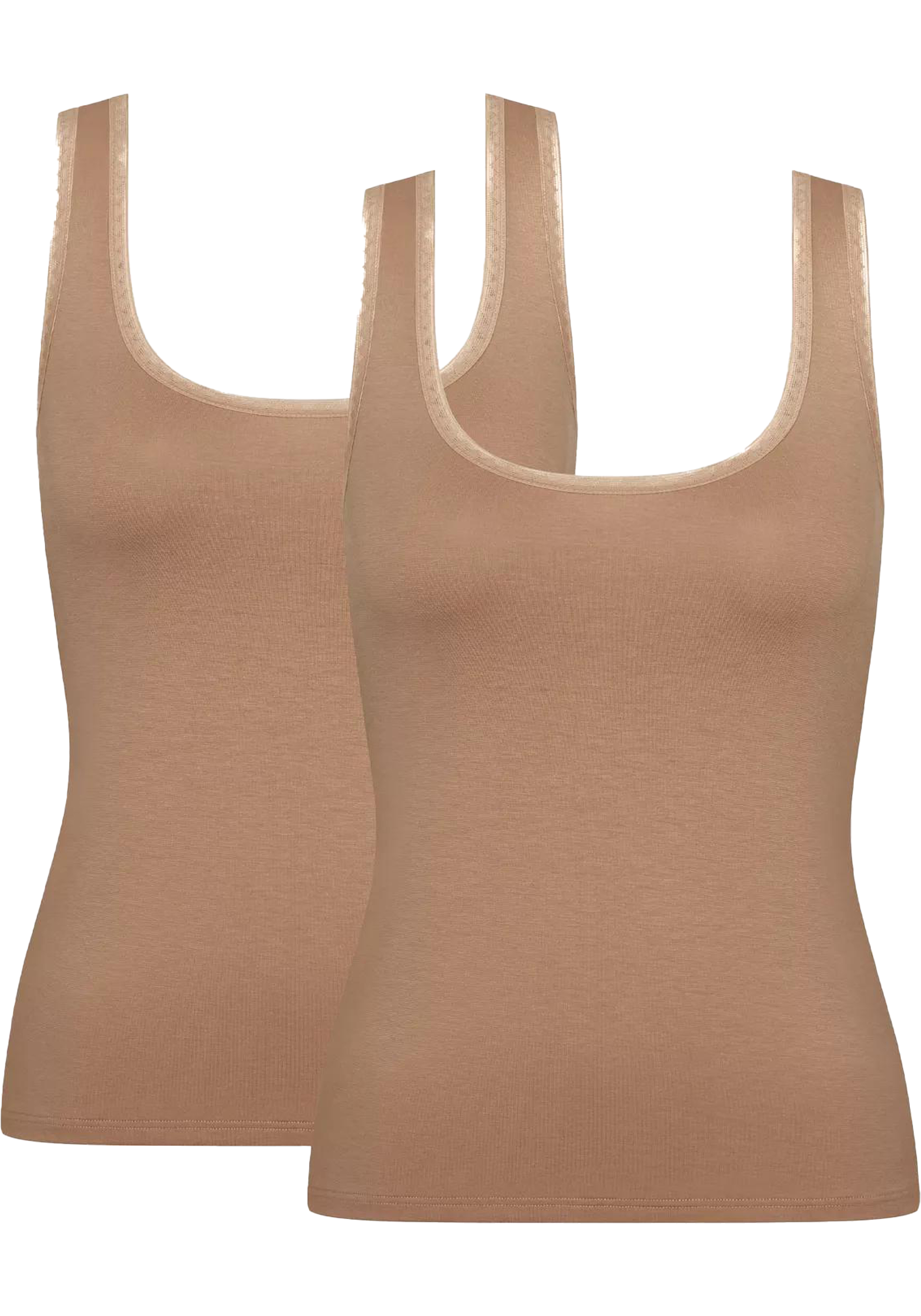Sloggi Women GO Tank Top (2-pack), dames singlet, bruin