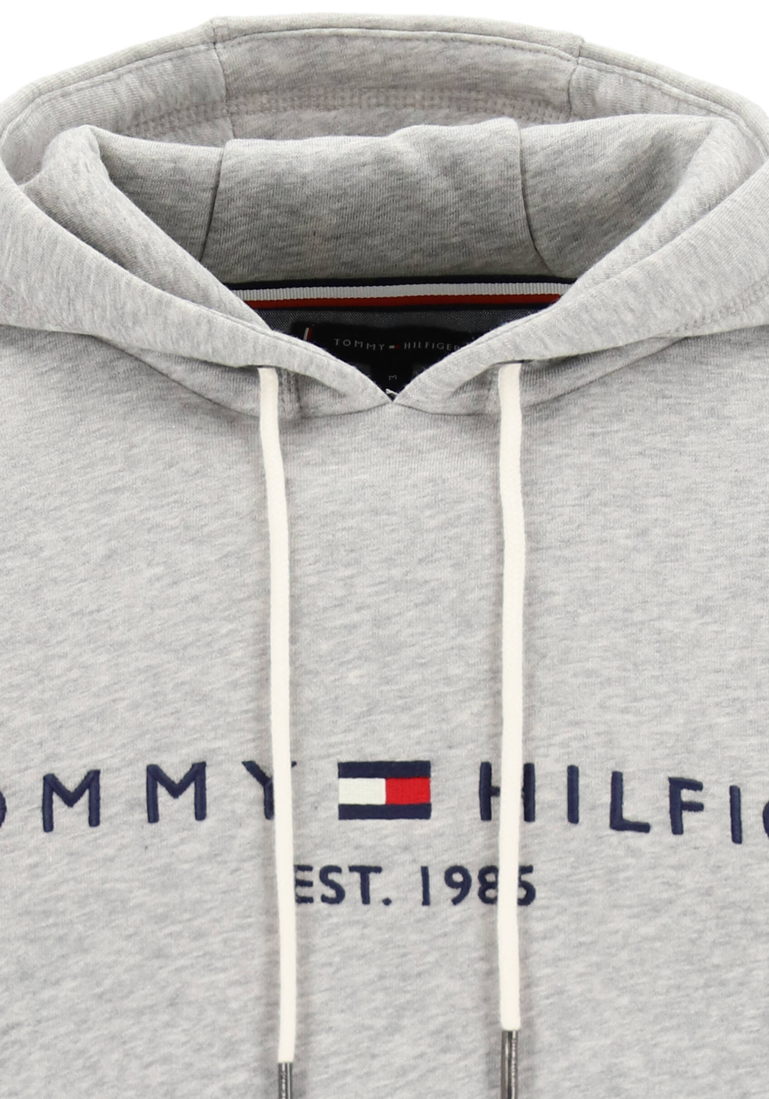 Tommy Hilfiger Core Tommy logo hoody, regular fit heren sweathoodie, grijs melange