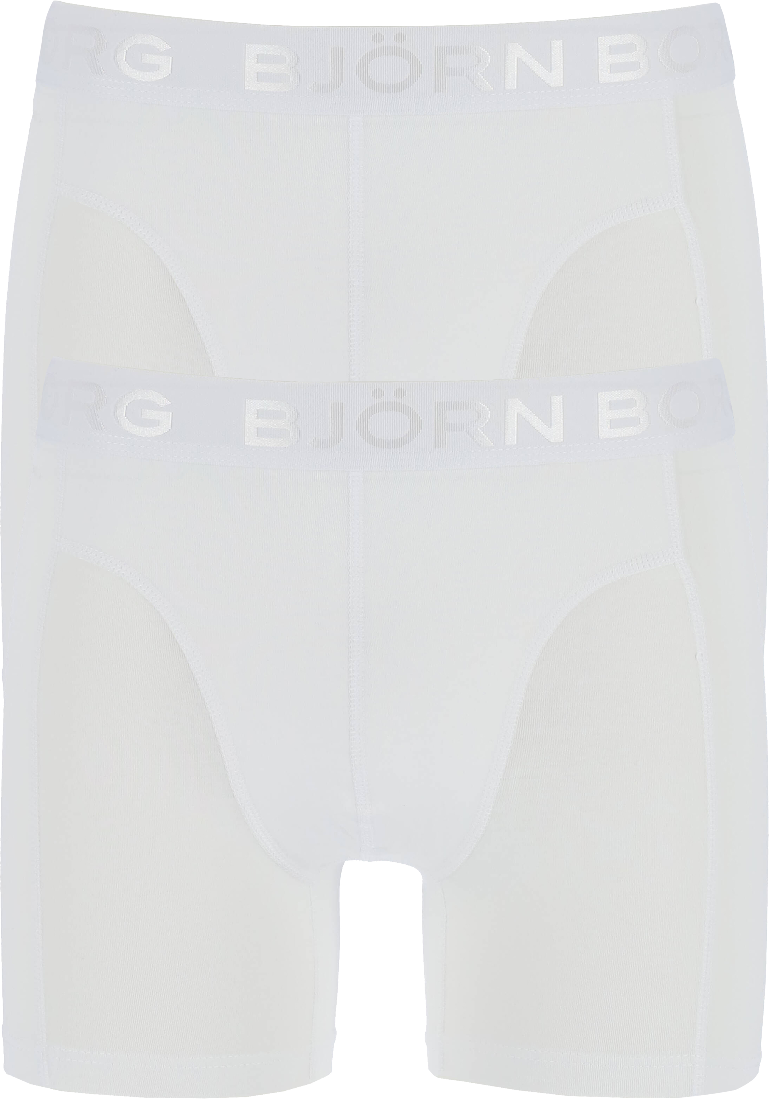 Bjorn Borg Solid Cotton Stretch Shorts (2-pack), heren boxers normale lengte, wit
