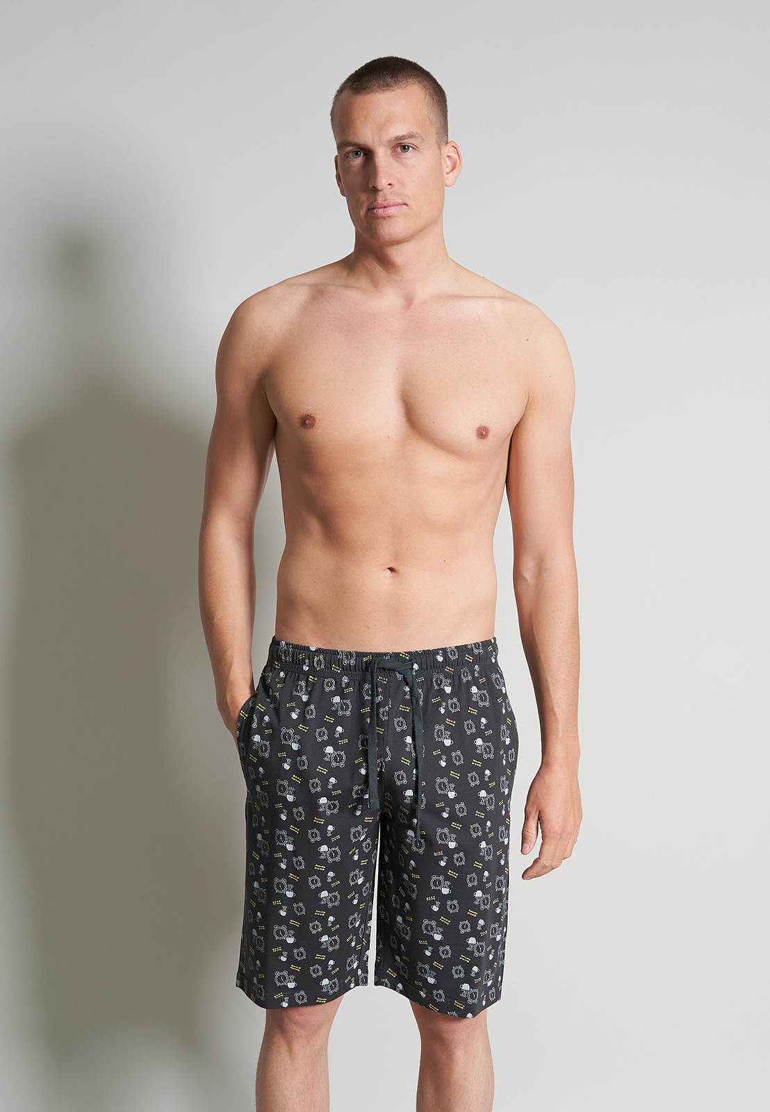 Ceceba heren pyjama- of loungebroek, donkergrijs dessin