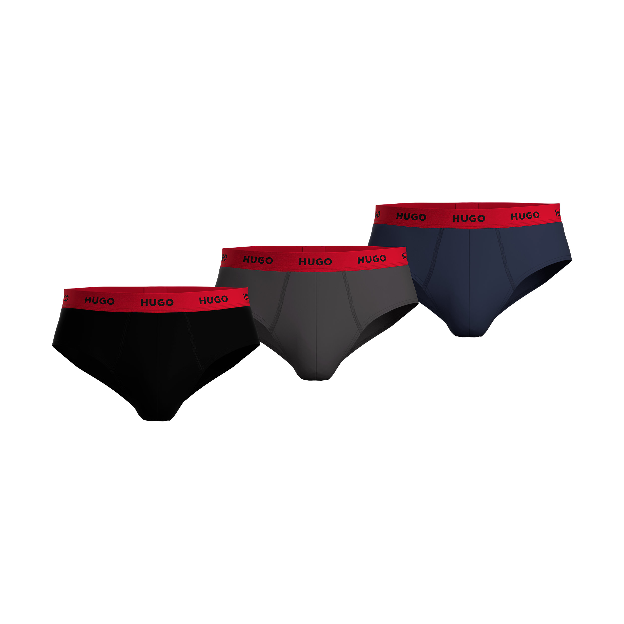 HUGO hipster briefs (3-pack), heren slips, middengrijs