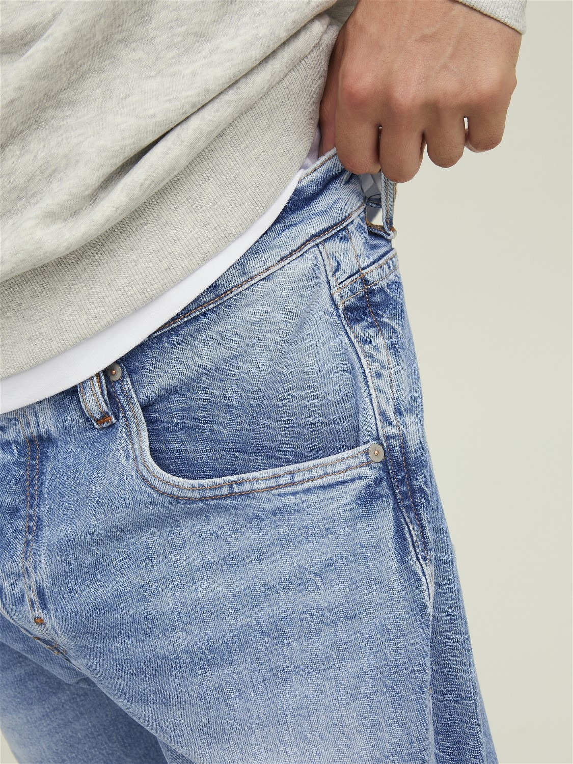 JACK & JONES Frank Leen Cropped relaxed fit, heren jeans, denimblauw
