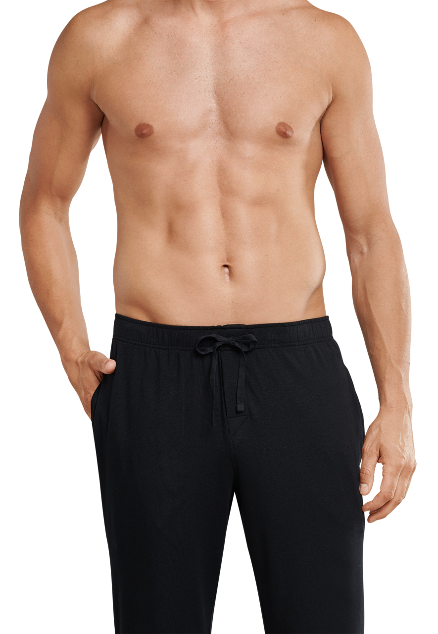 SCHIESSER Mix+Relax loungebroek lang, heren loungebroek lang jersey zwart