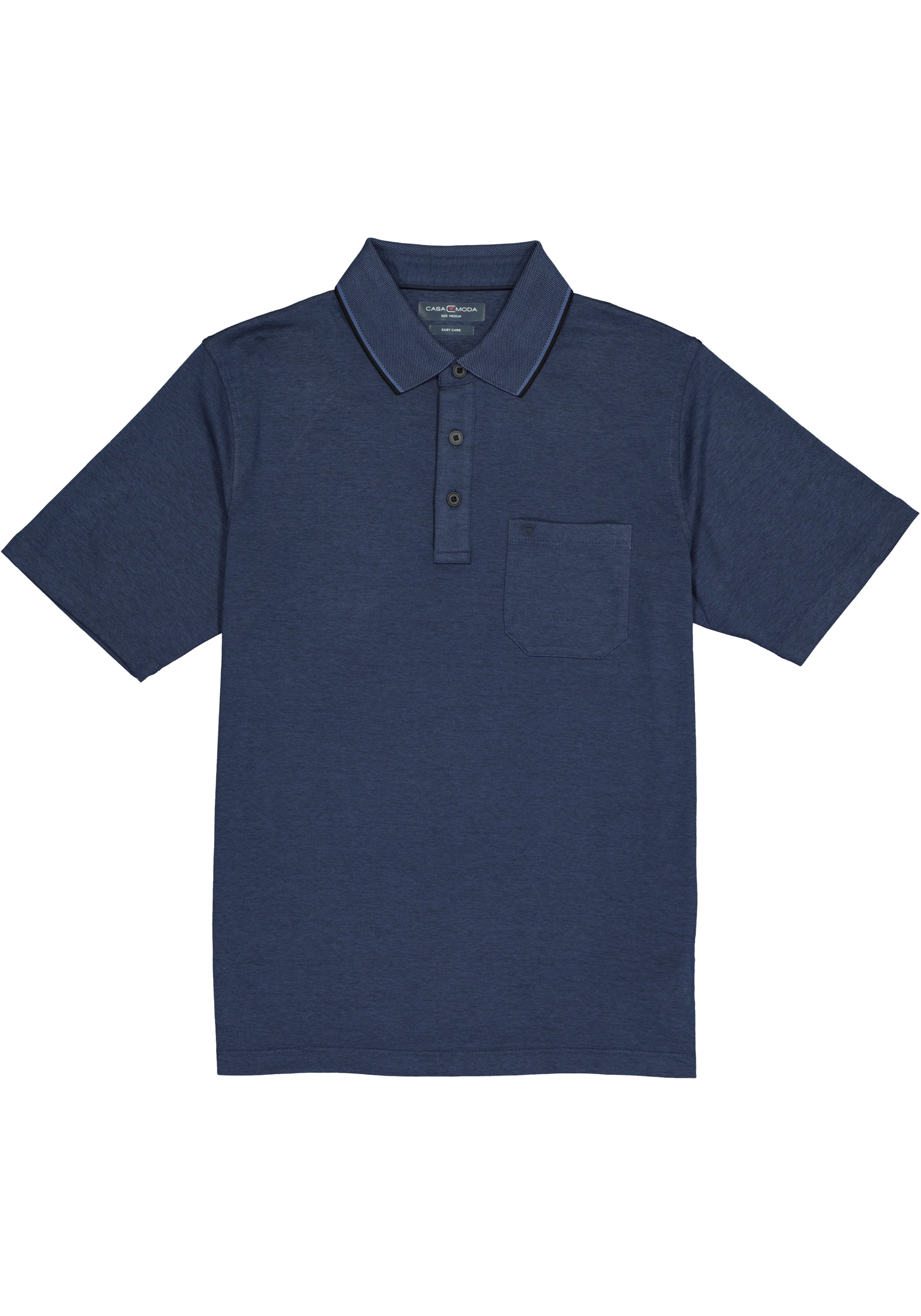 CASA MODA comfort fit poloshirt, marine blauw melange