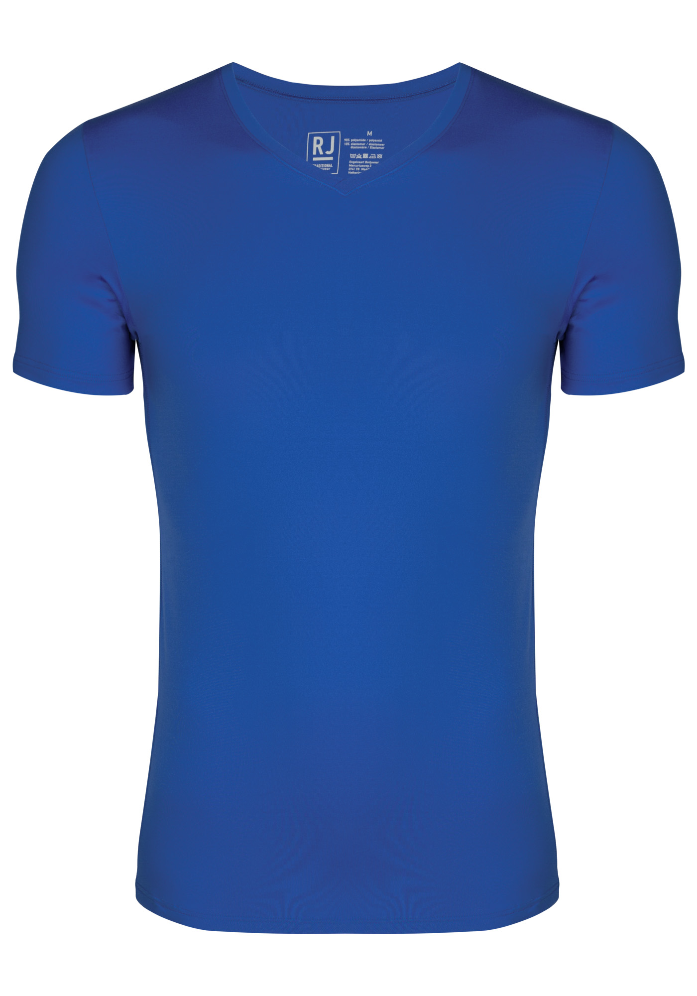 RJ Bodywear Pure Color T-shirt V-hals, kobalt blauw microfiber
