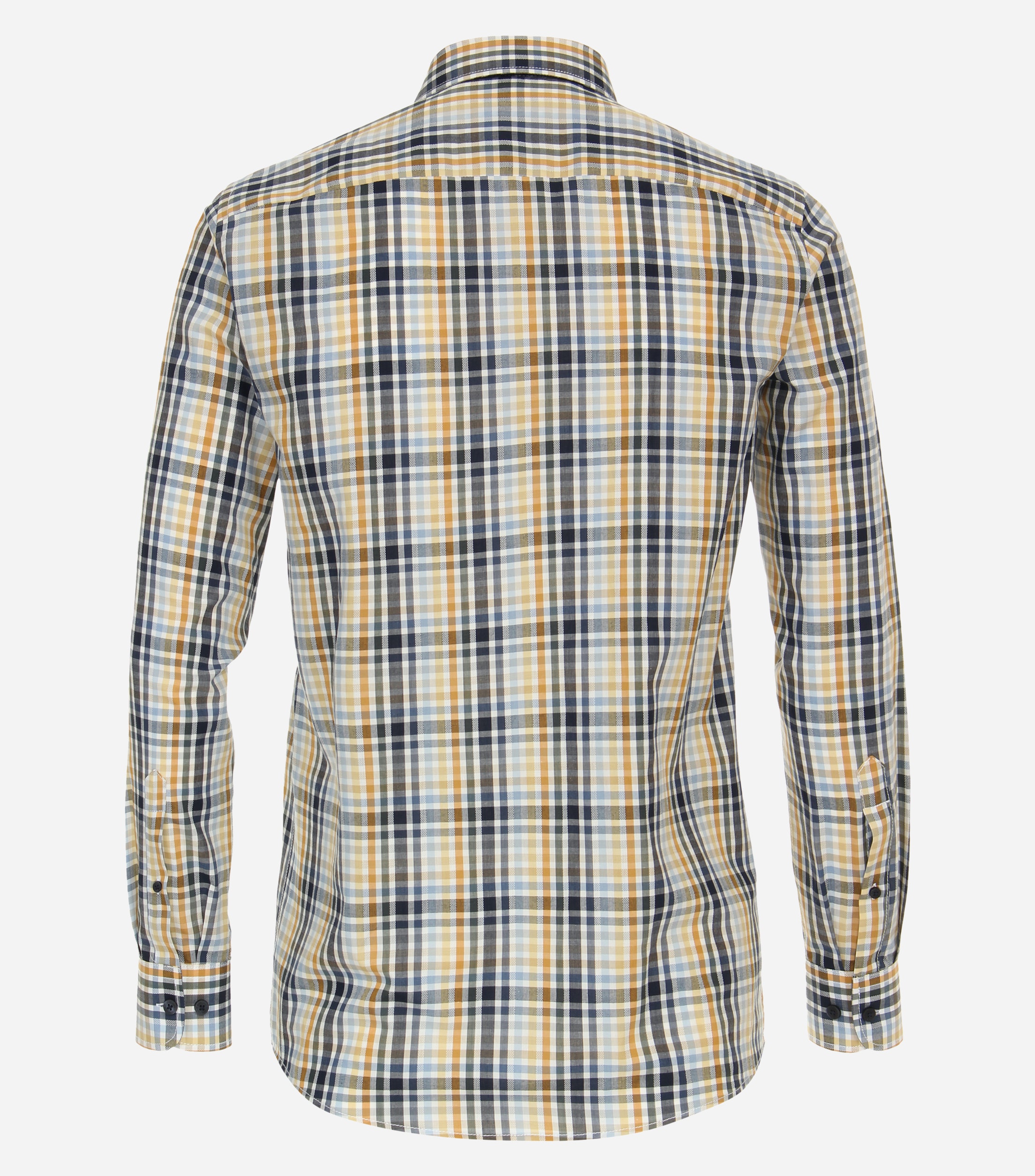 CASA MODA Sport casual fit overhemd, dobby, geel geruit