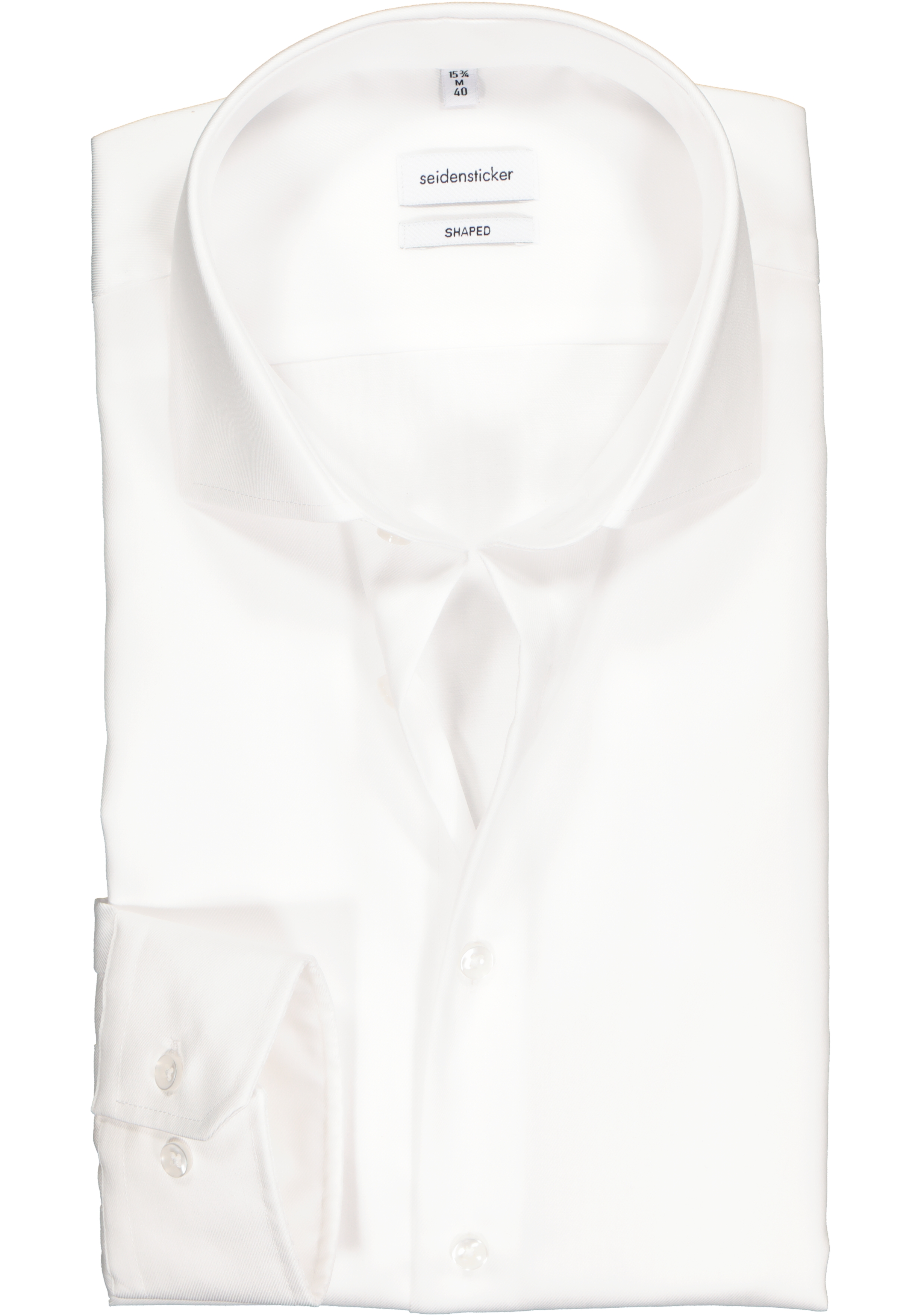 Seidensticker shaped fit overhemd, wit twill