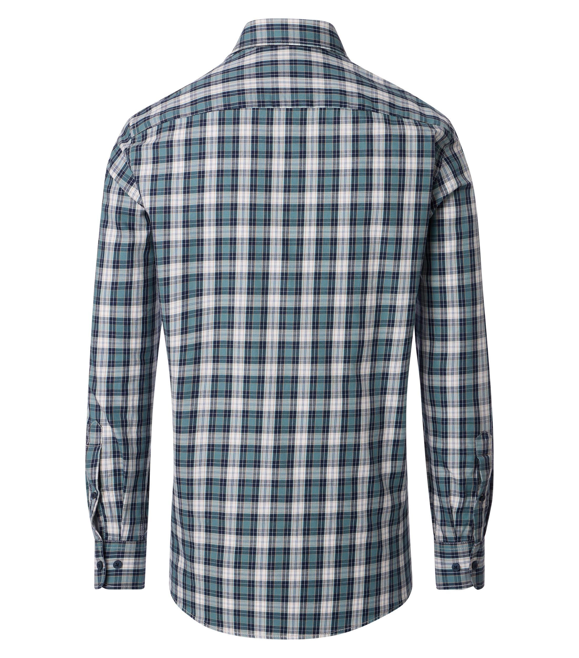 CASA MODA Sport casual fit overhemd, twill, groen met blauw, beige en wit geruit
