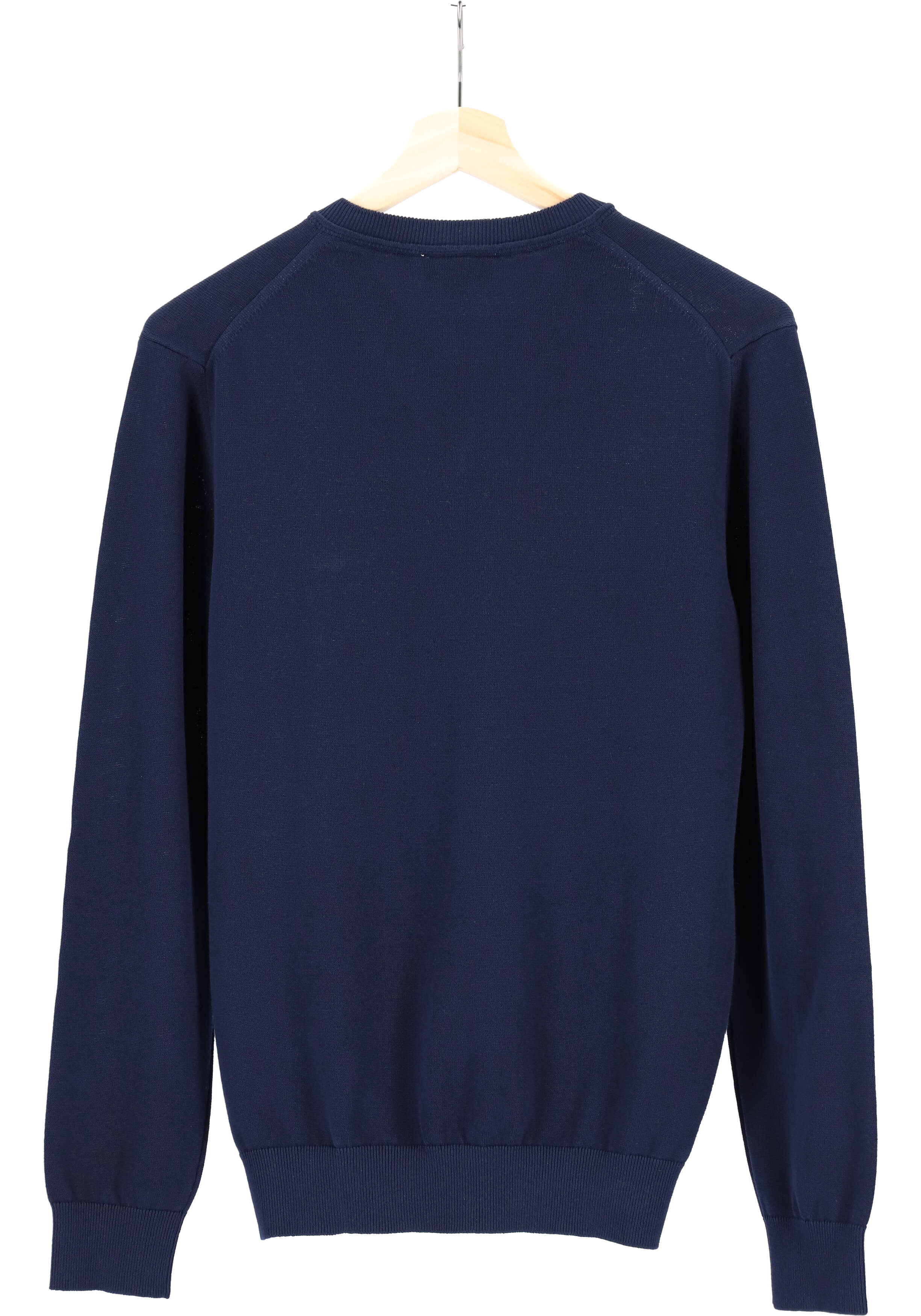 Lacoste trui katoen V-hals, gebreide heren trui, donkerblauw