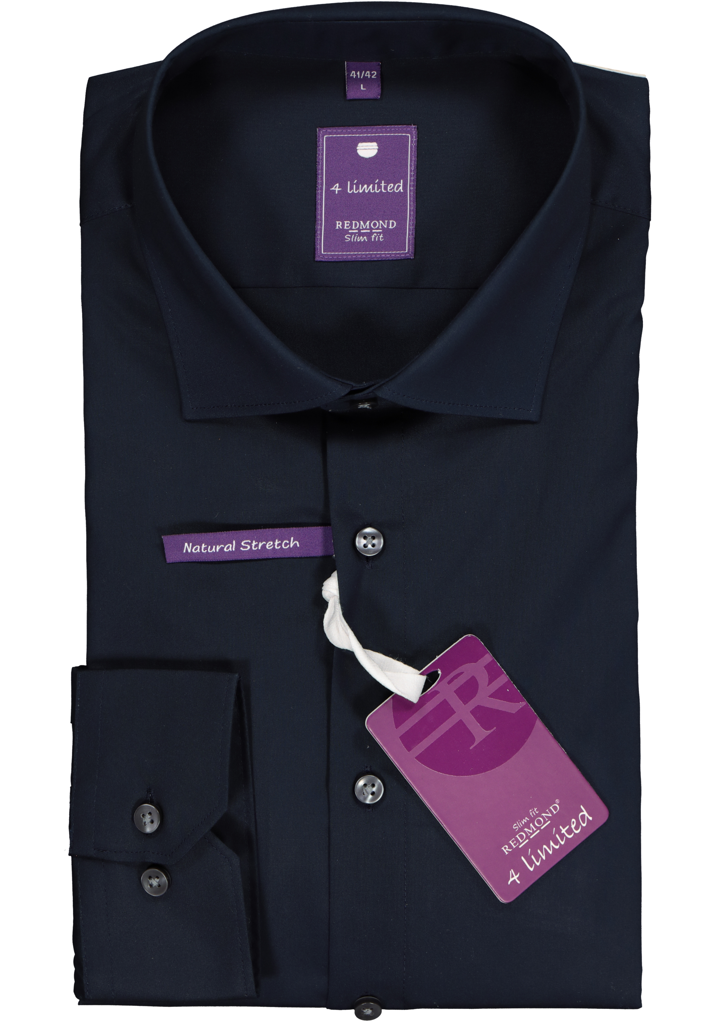 Redmond slim fit overhemd, nacht blauw