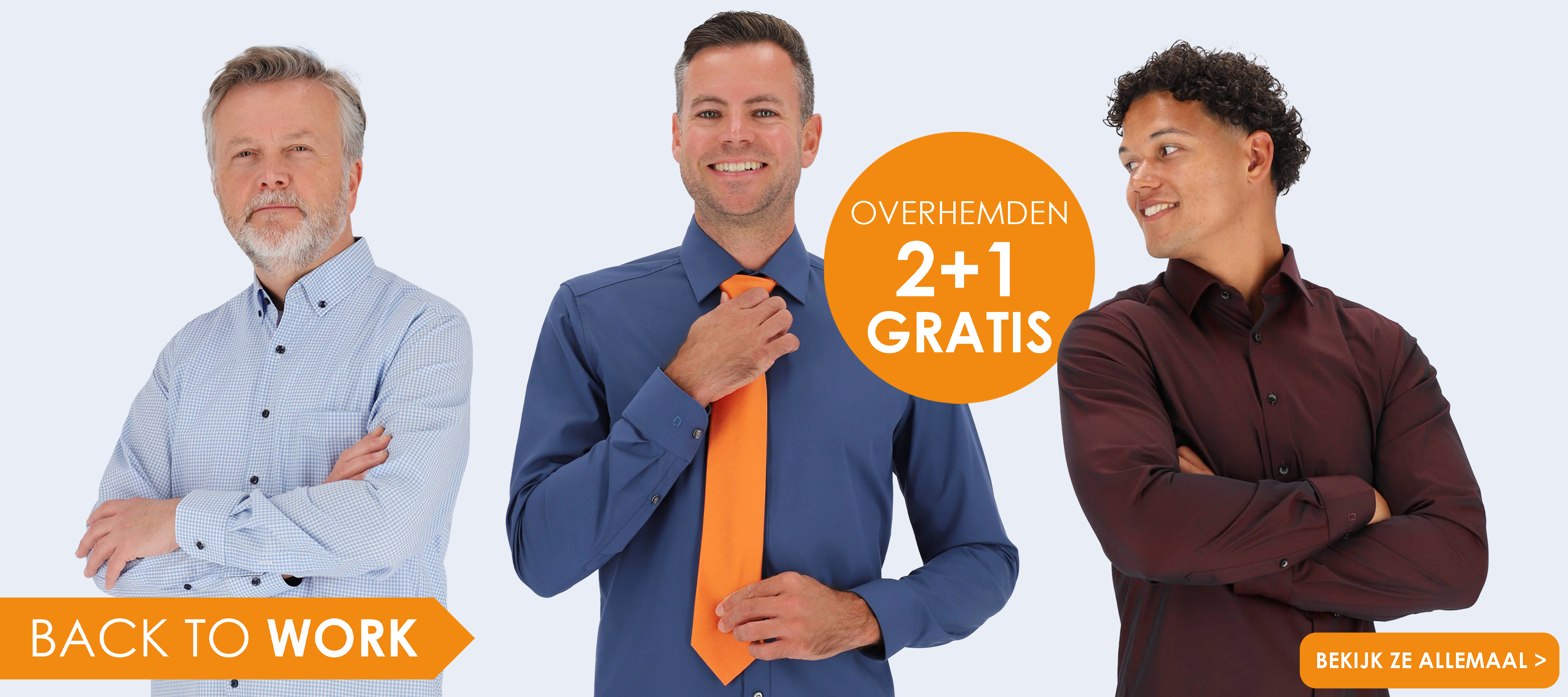Back to work, overhemden 2 plus 1 gratis bij HemdVoorHem, bekijk ze allemaal!