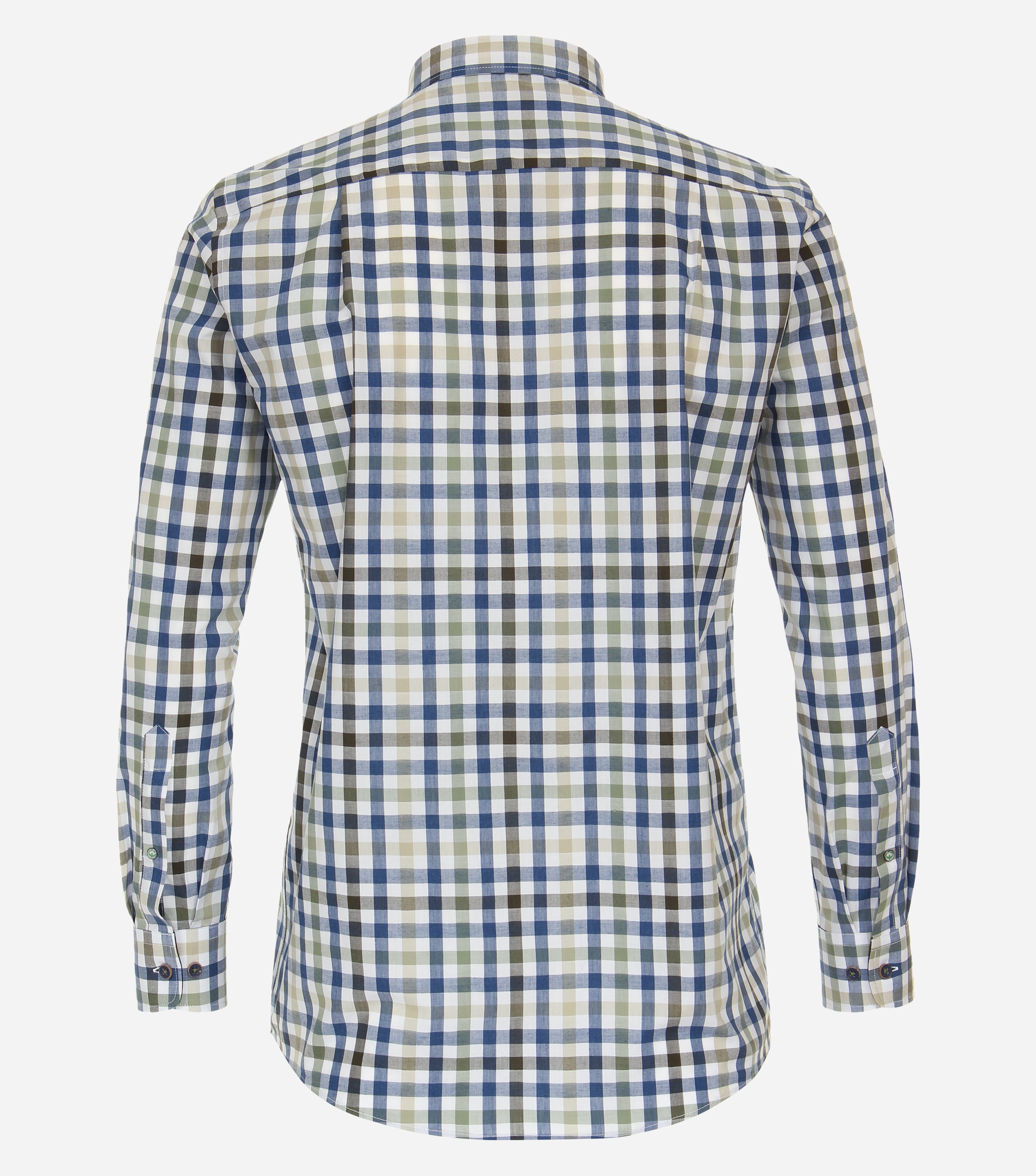 Redmond comfort fit overhemd, popeline, groen geruit