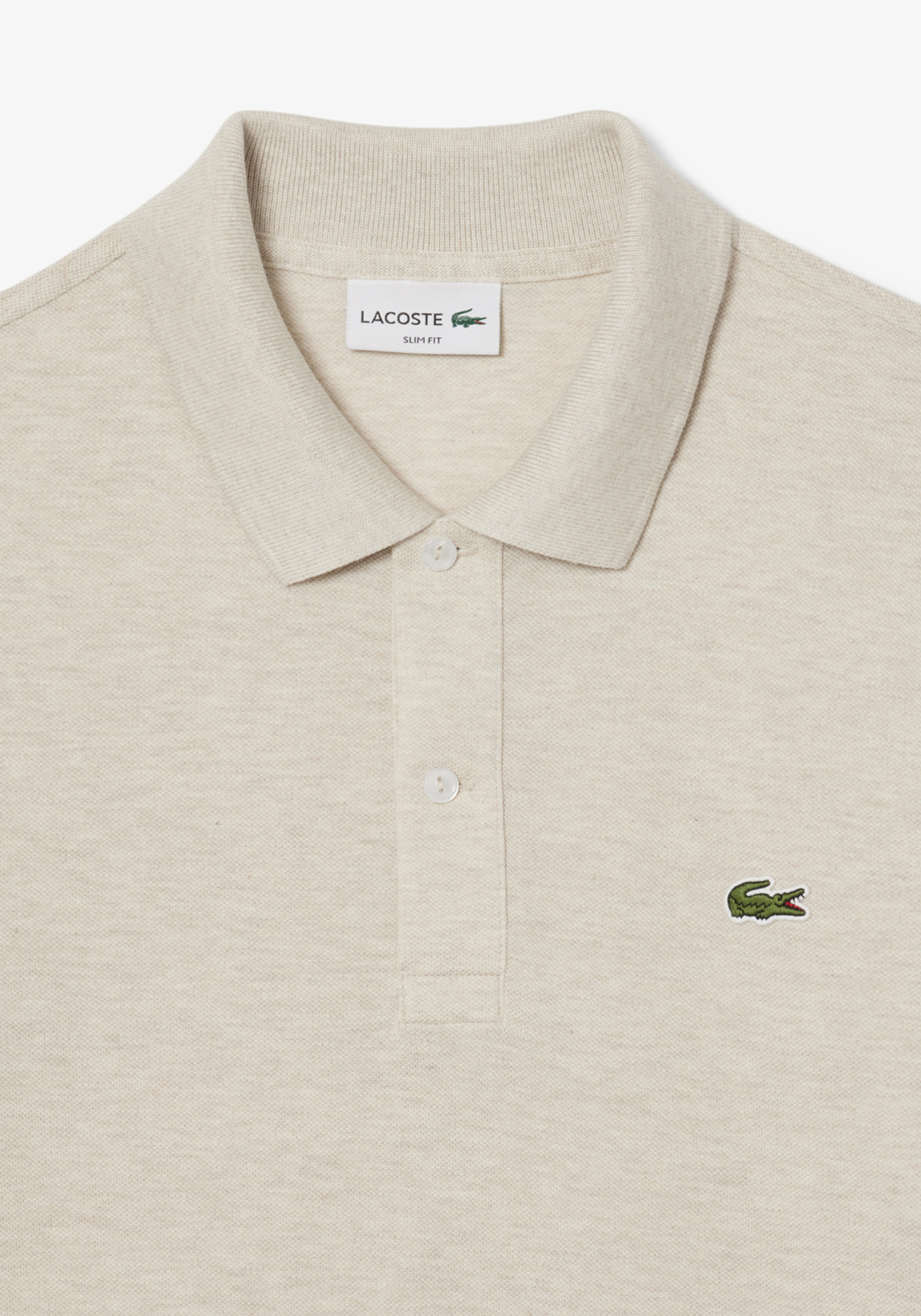 Lacoste Slim Fit polo, grijs beige