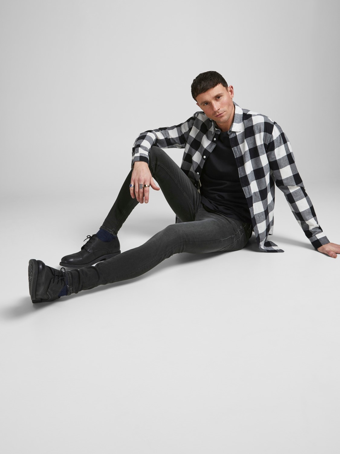 JACK & JONES Tom Original Jos loose fit, heren jeans, zwart denim