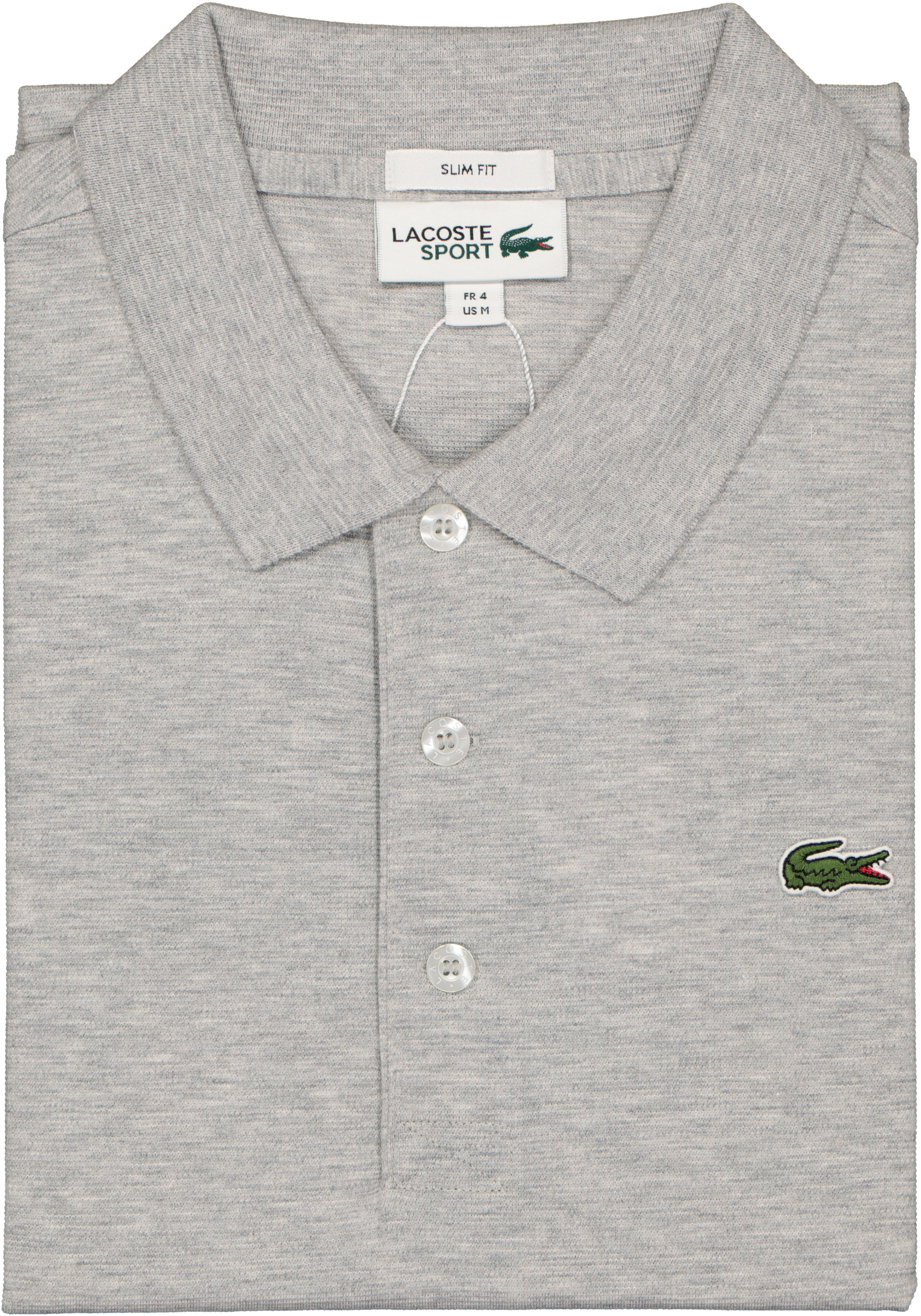 Lacoste Sport polo slim fit, ultra lightweight knit, lichtgrijs melange