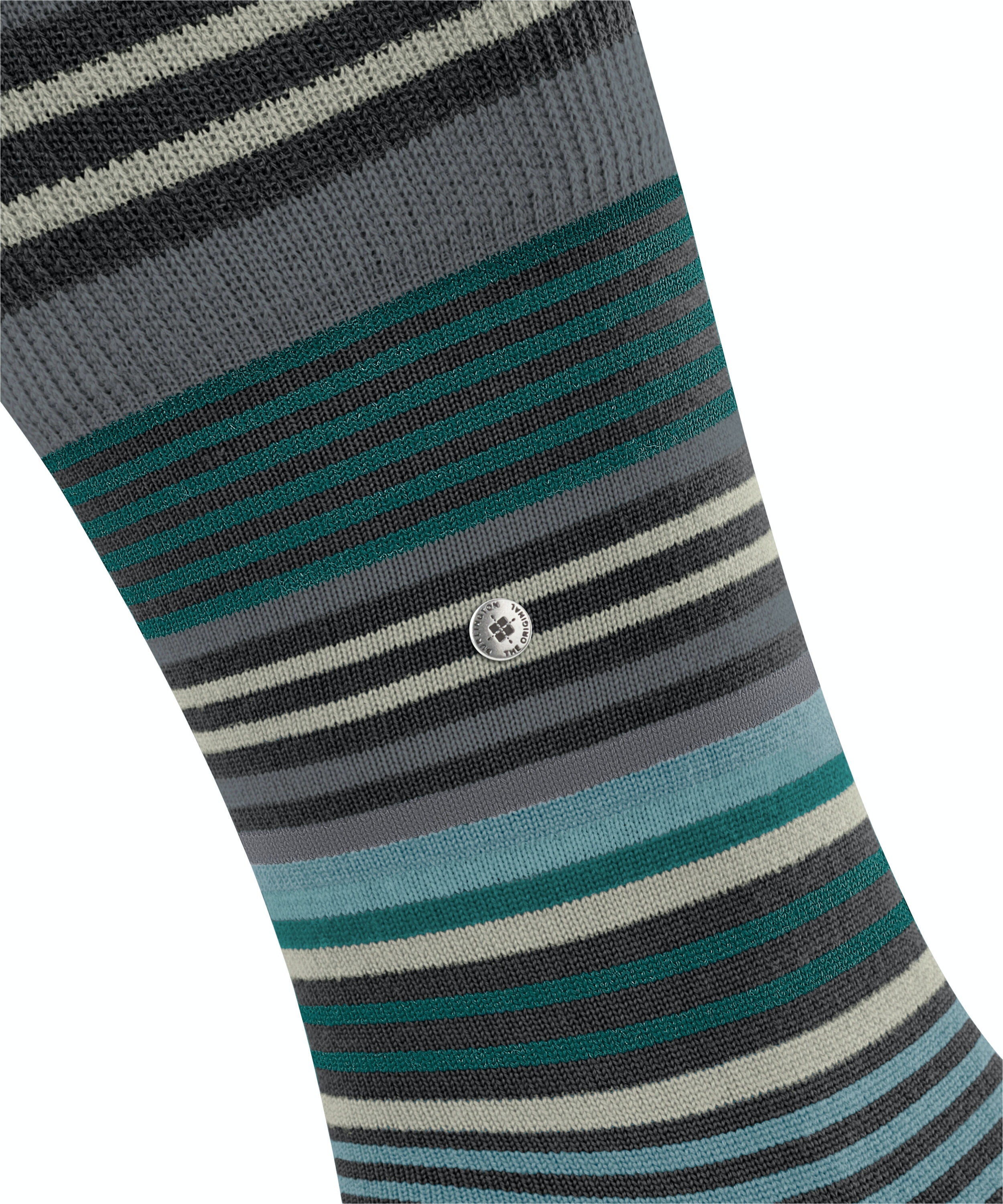 Burlington Stripe herensokken, zwart (black)