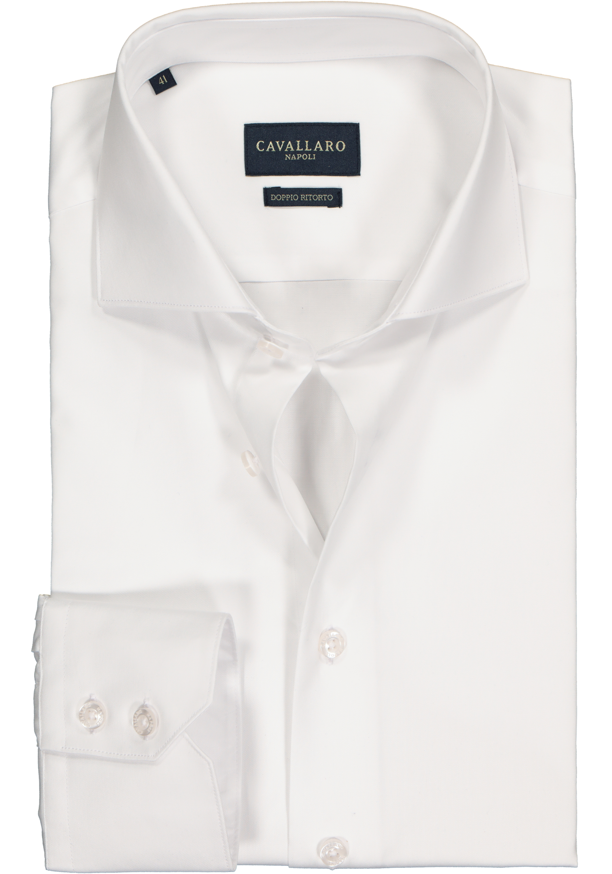 Cavallaro Napoli slim fit overhemd, twill, wit