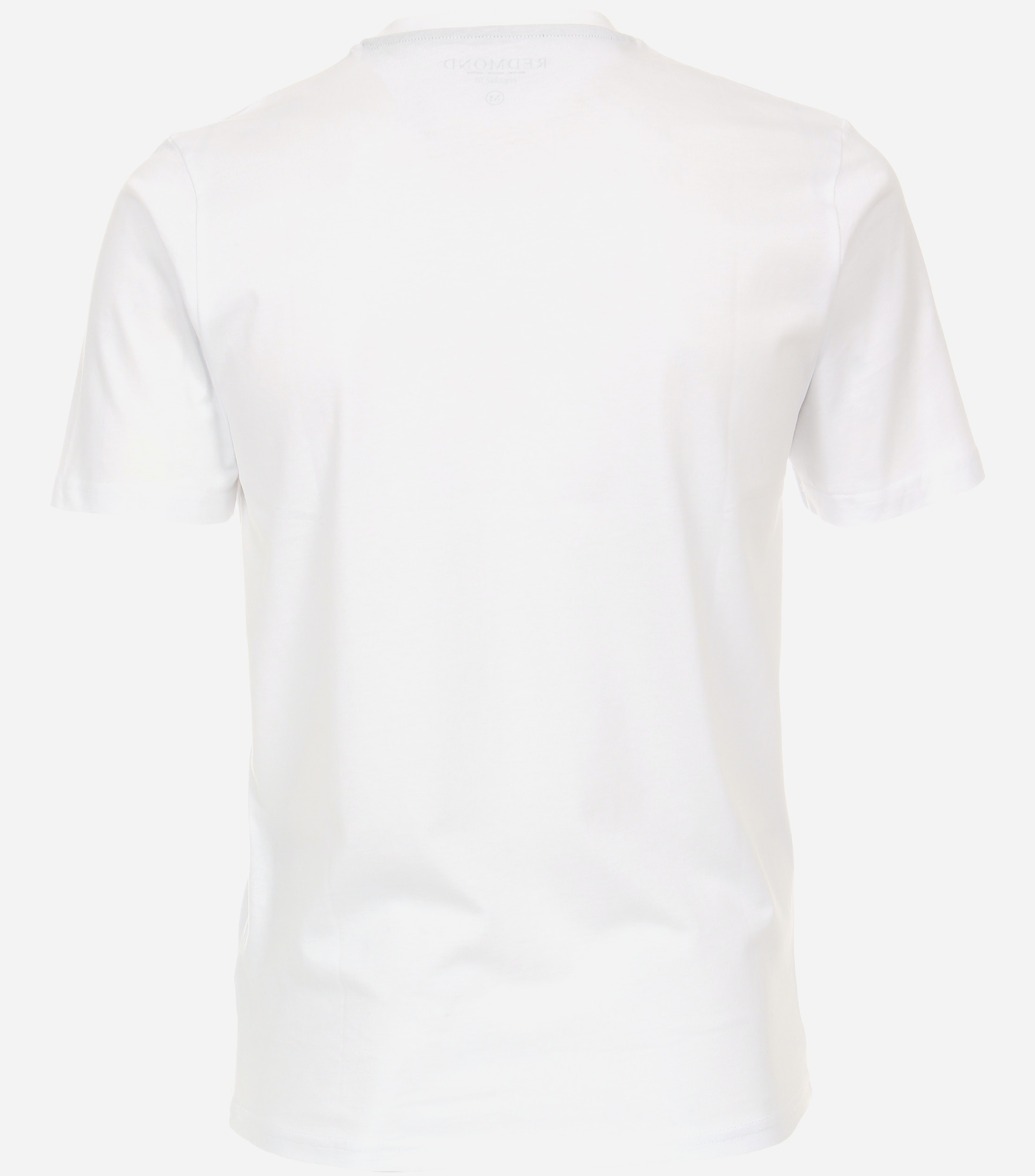 Redmond regular fit T-shirt, korte mouw O-hals met knoopsluiting, wit