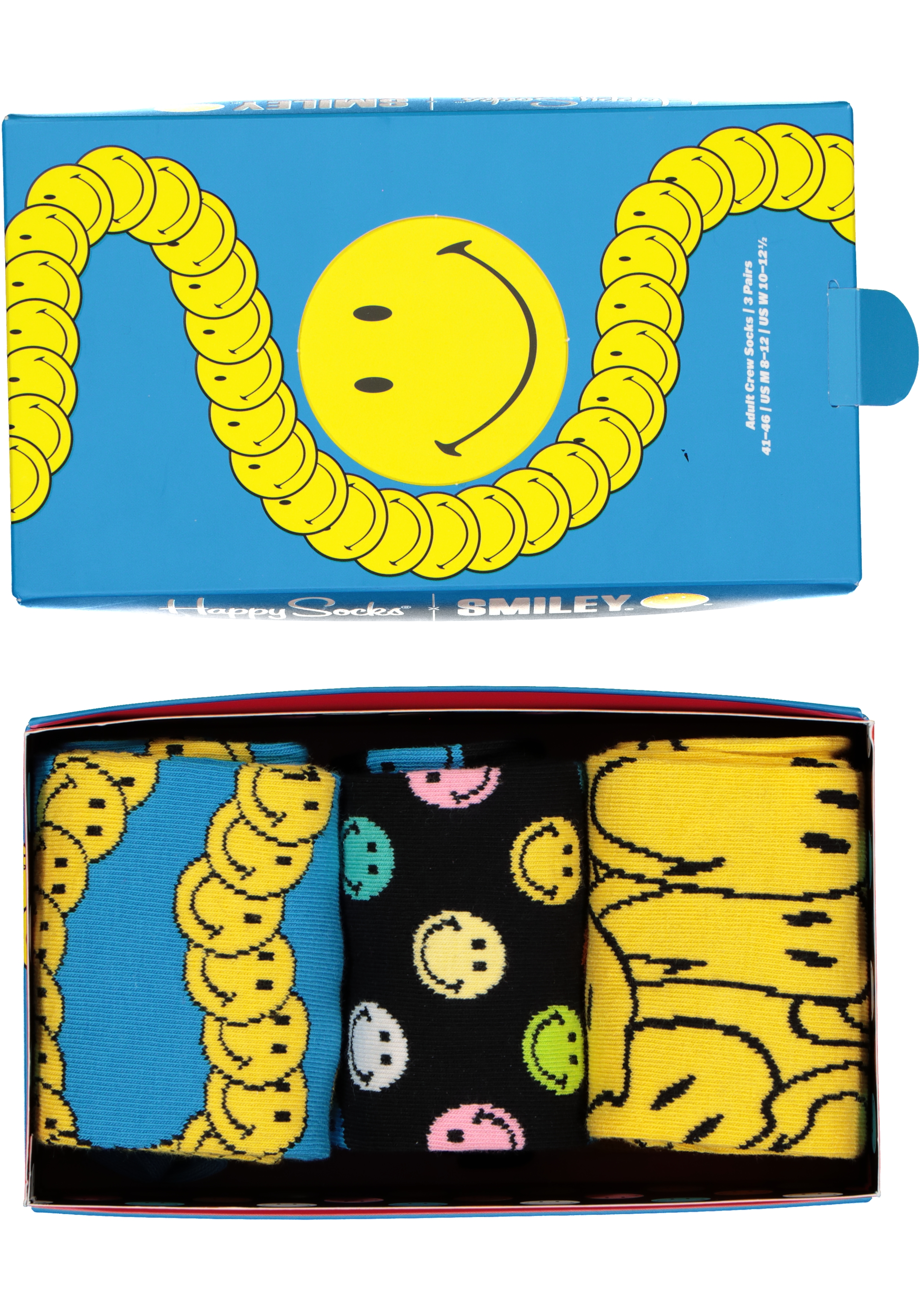 Happy Socks Smiley Gift Set (3-pack), blije voeten 