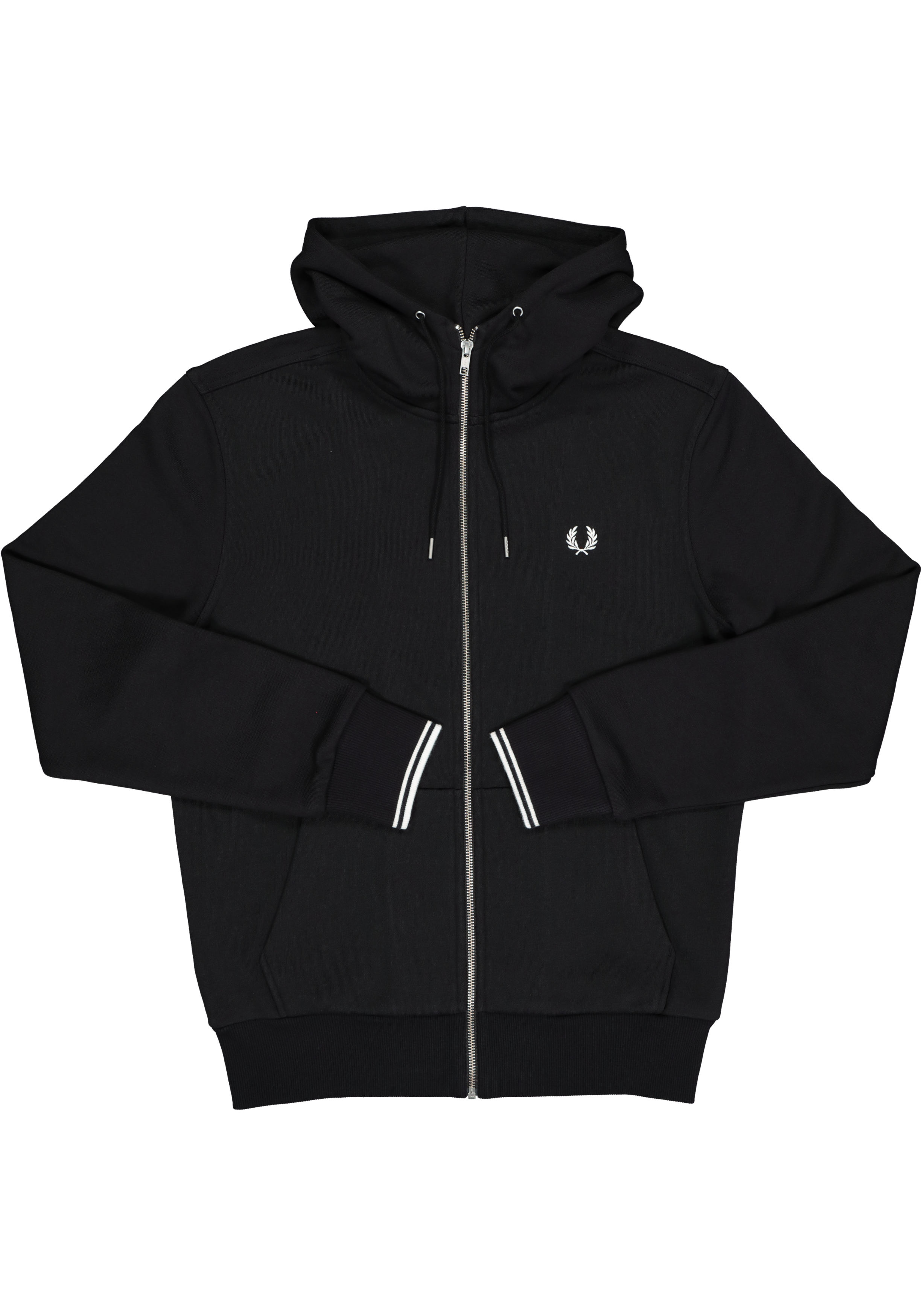 Fred Perry hoodie sweatvest, hooded zip jacket, zwart