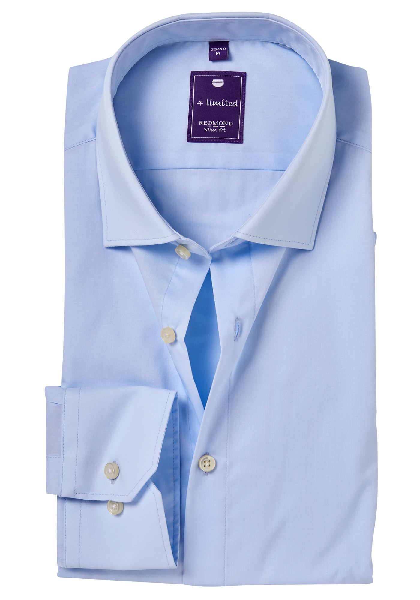 Redmond slim fit overhemd, lichtblauw