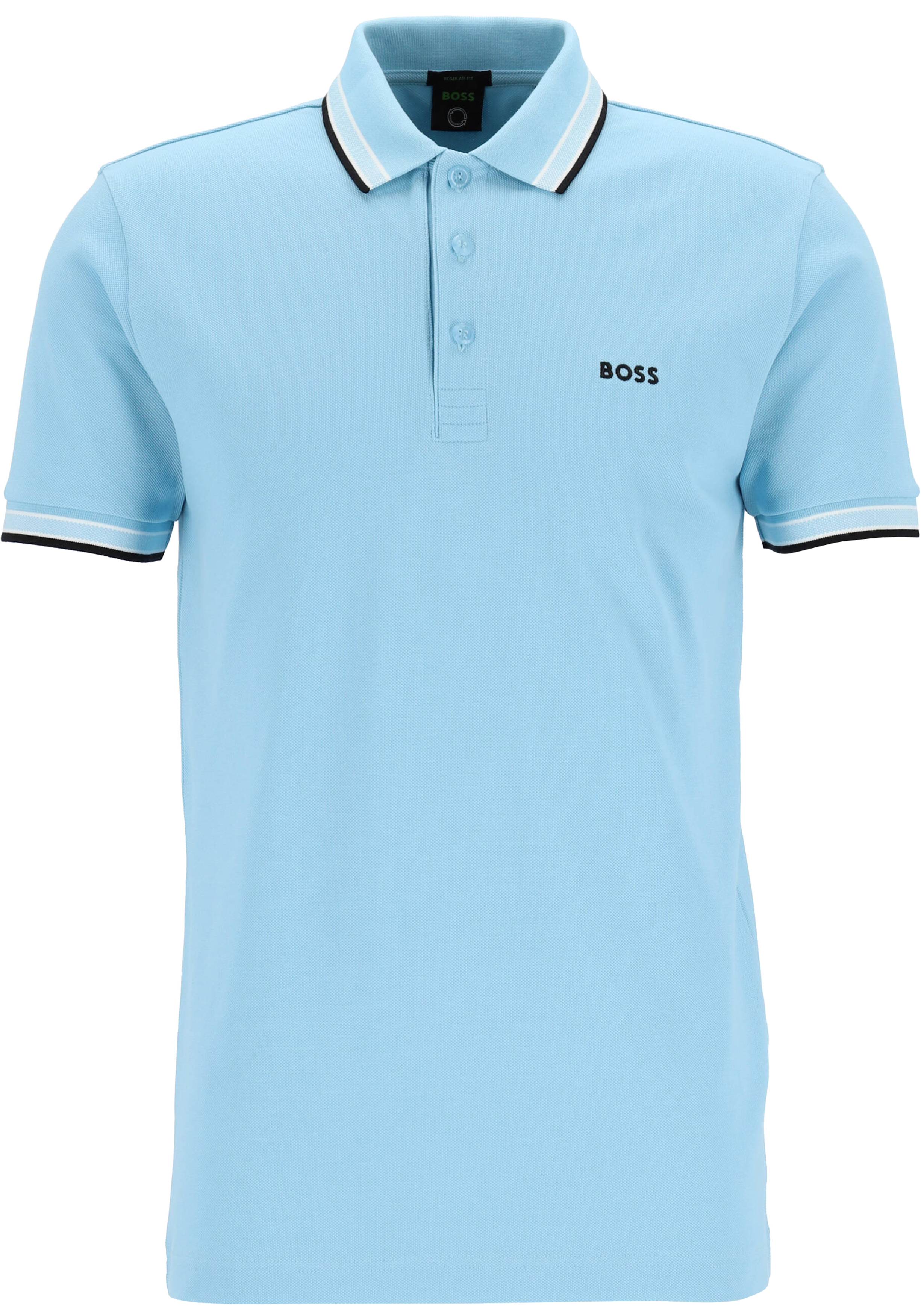 HUGO BOSS Paddy regular fit polo, heren polo korte mouw, lichtblauw (contrast)