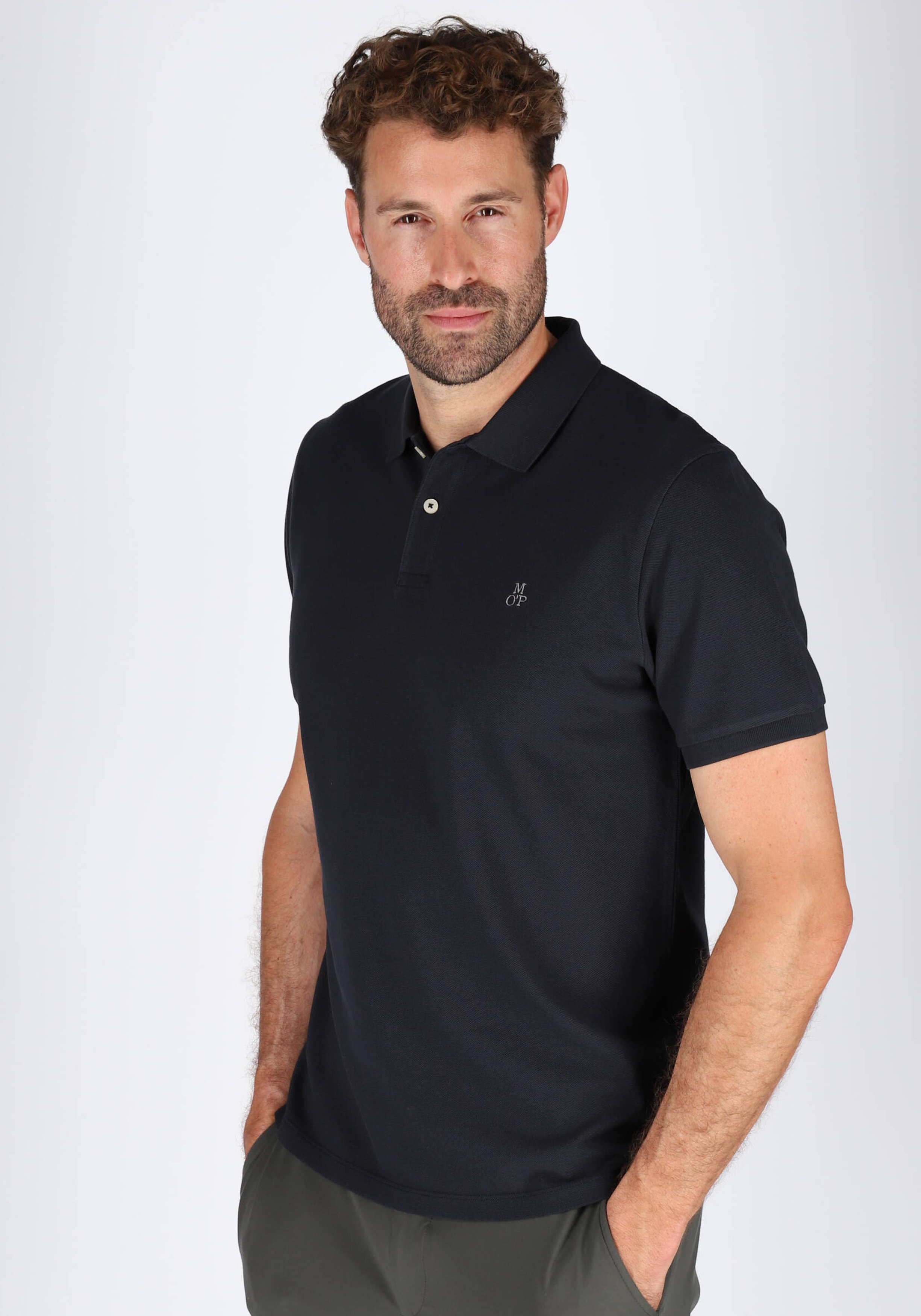 Marc O Polo regular fit polo heren poloshirt donkerblauw