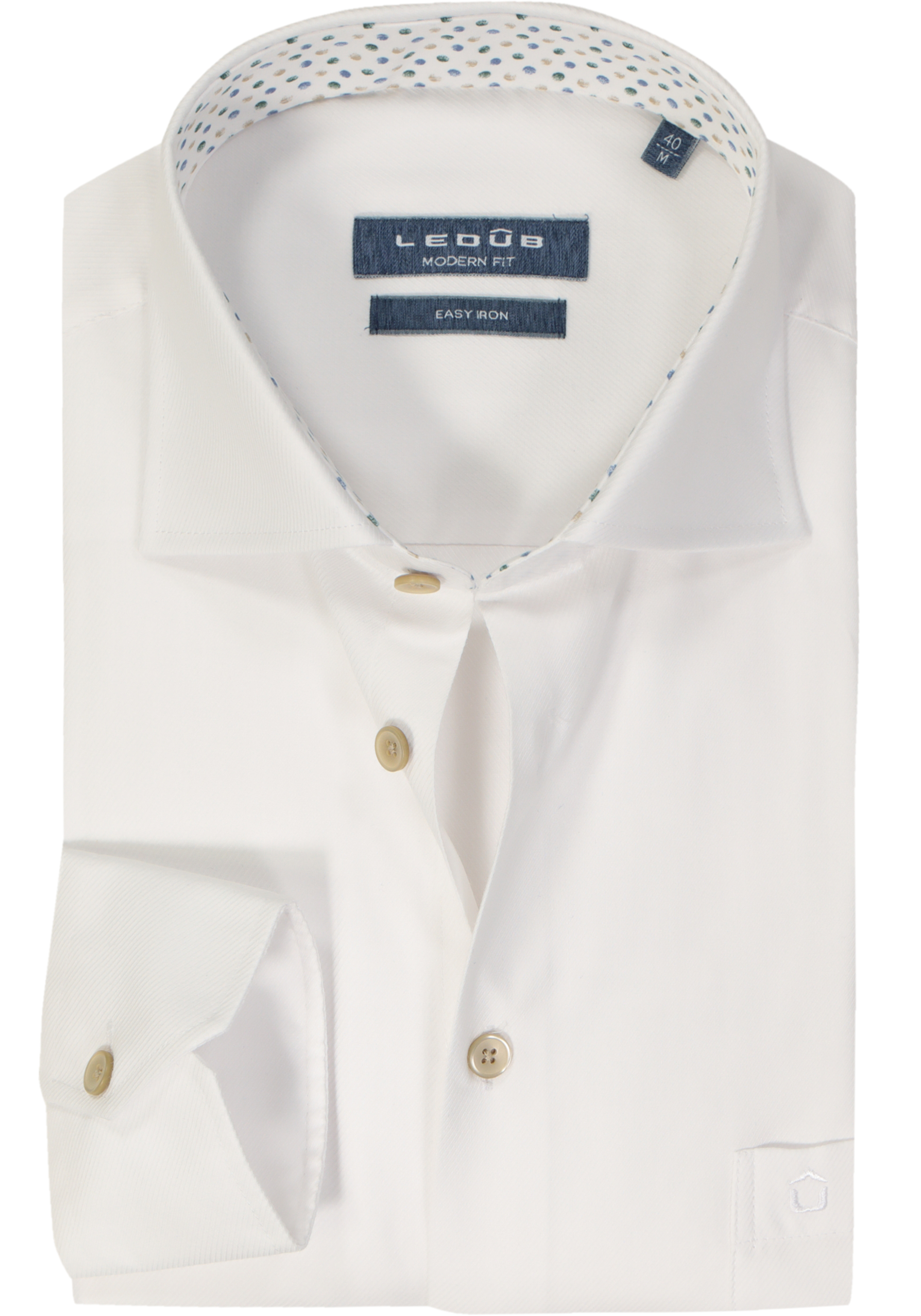 Ledub modern fit overhemd, wit