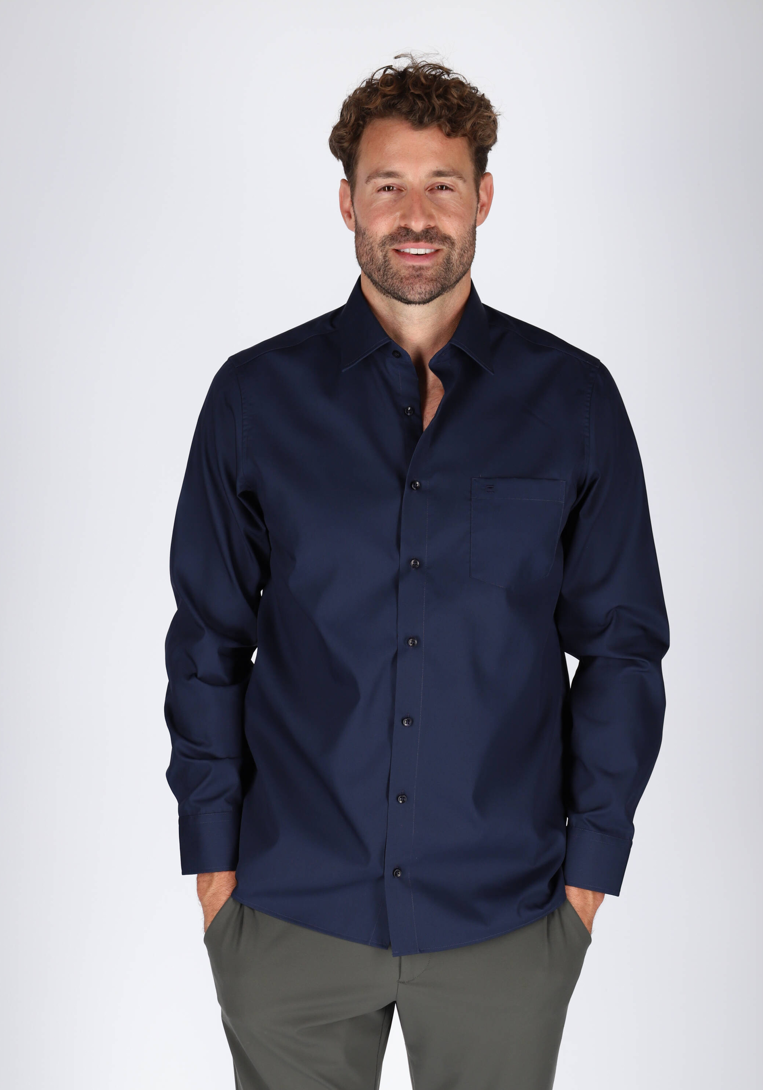 CASA MODA comfort fit overhemd, marine blauw