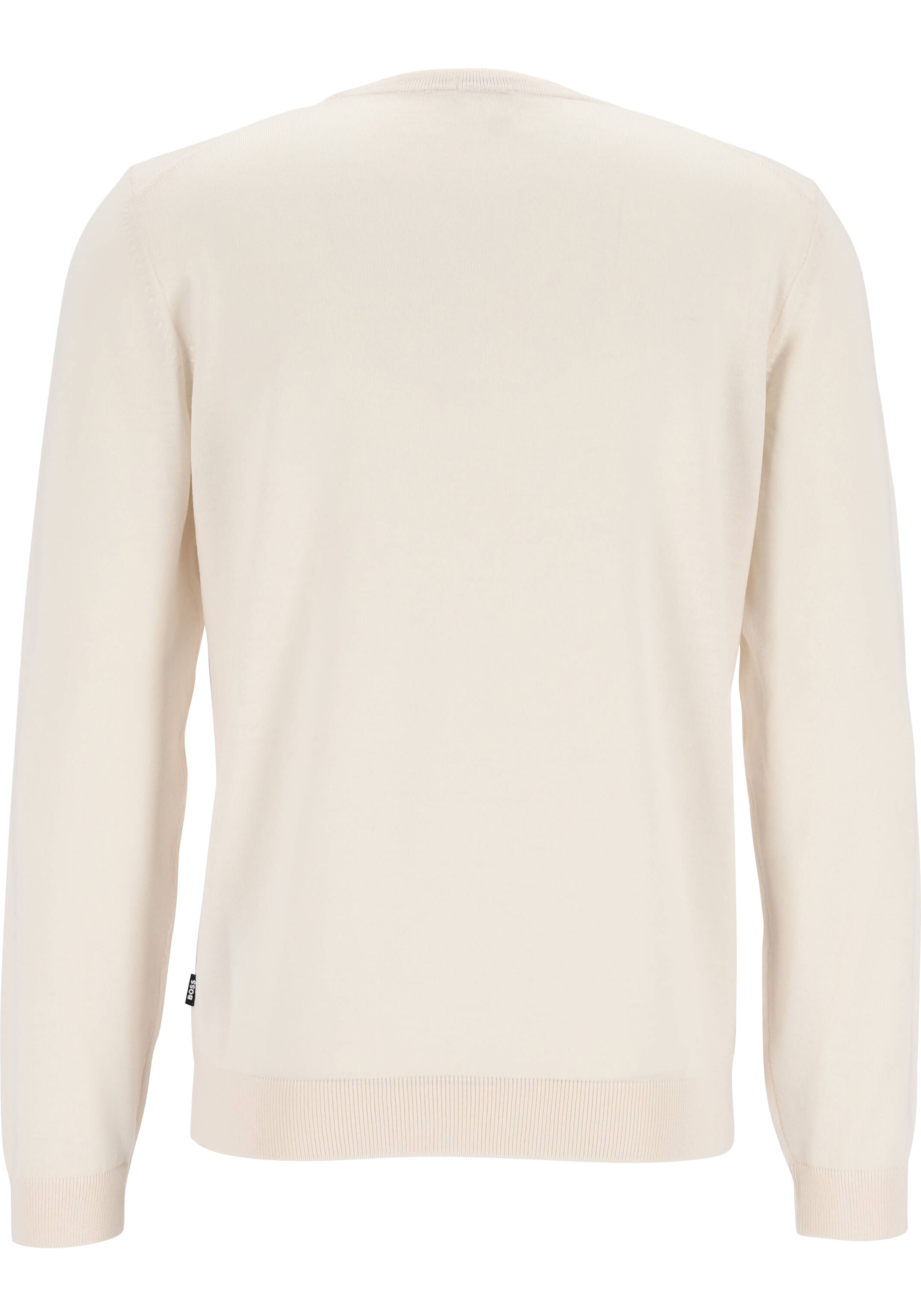 BOSS Melba slim fit trui wol, heren pullover met V-hals, wit