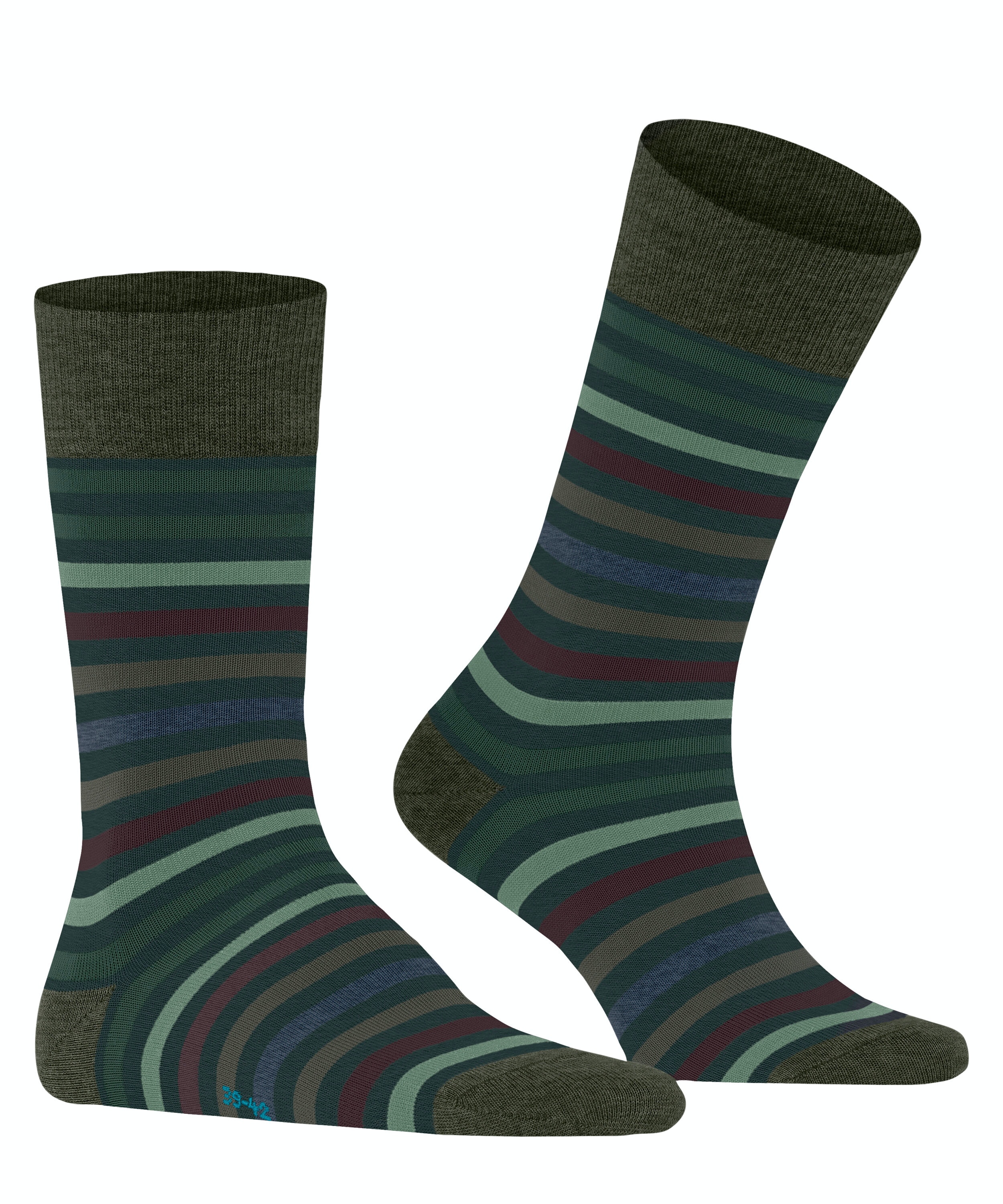 FALKE Tinted Stripe herensokken, groen (wald)