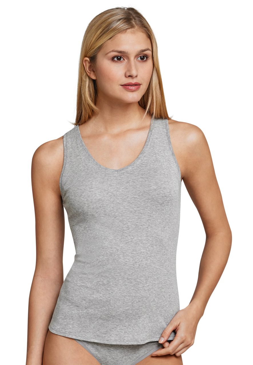 SCHIESSER Naturschonheit singlet (1-pack), dames hemd grijsmelange