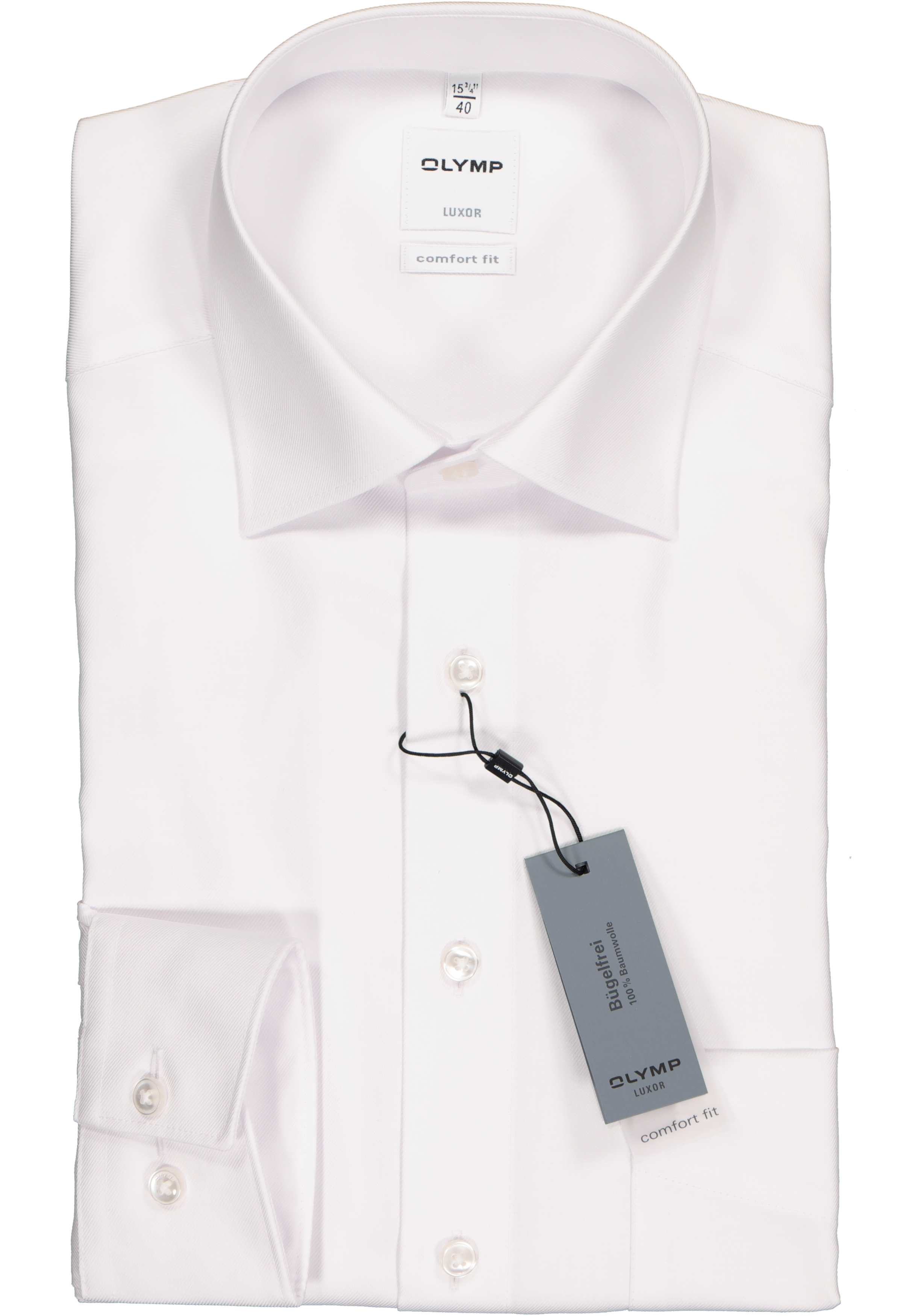 OLYMP Luxor comfort fit overhemd, wit twill