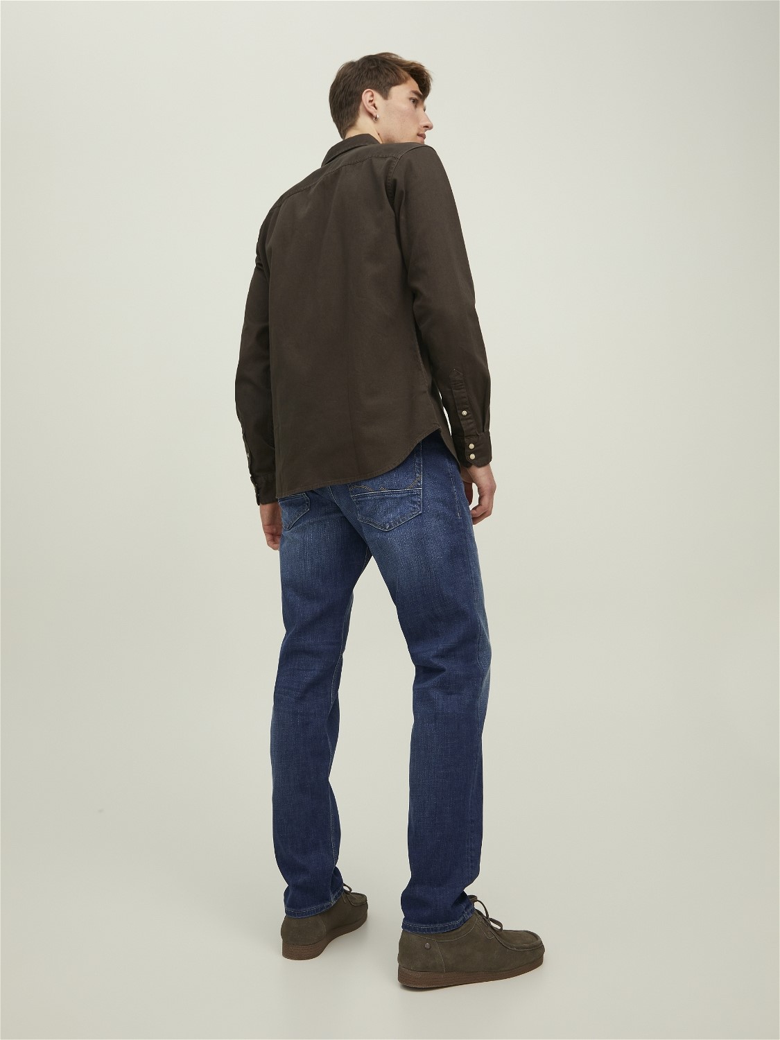 JACK & JONES Mike Wood Jos regular fit, heren jeans, denimblauw