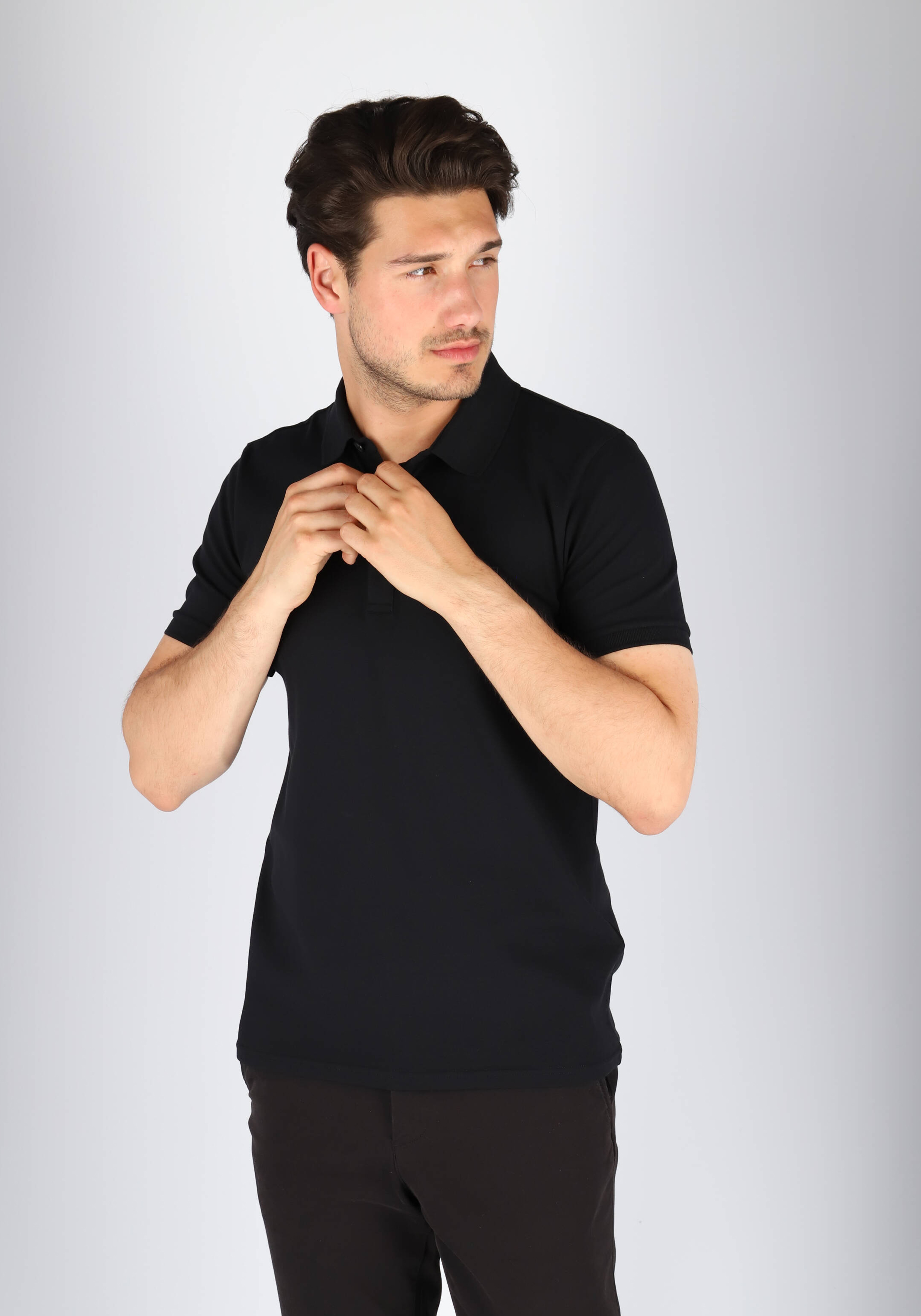 HUGO BOSS Passenger slim fit polo, stretch heren polo korte mouw, zwart
