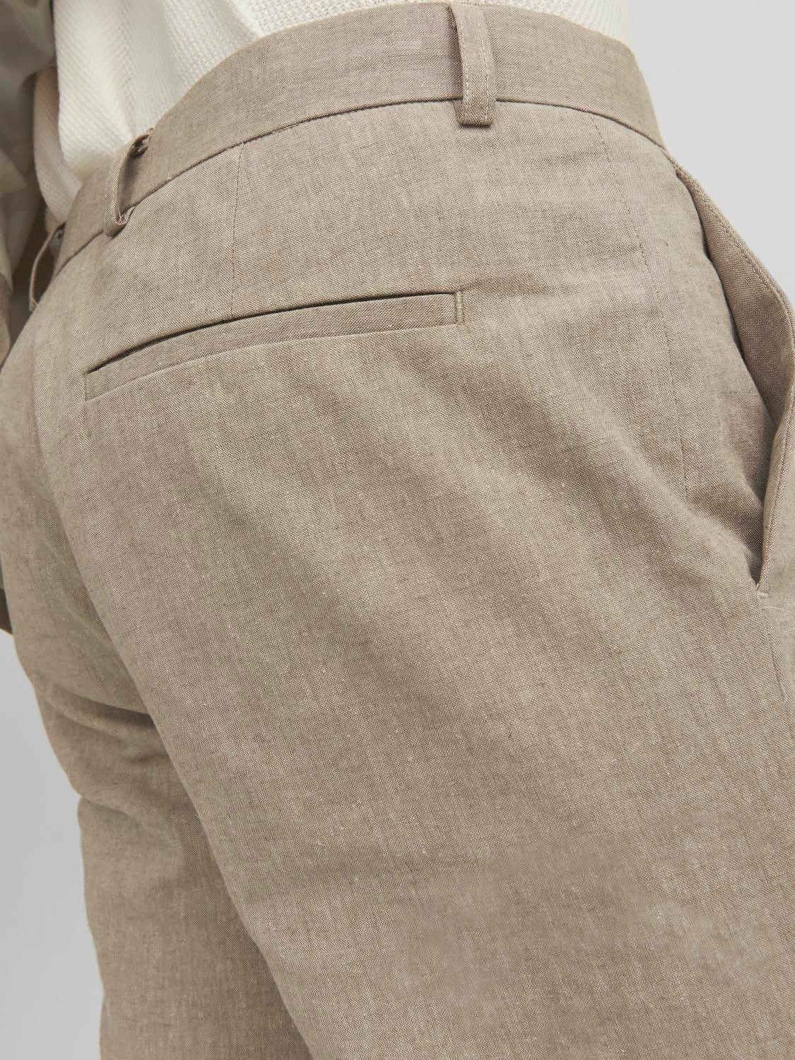 JACK & JONES Riviera Linen Trouser Fit slim fit, heren pantalon, beige