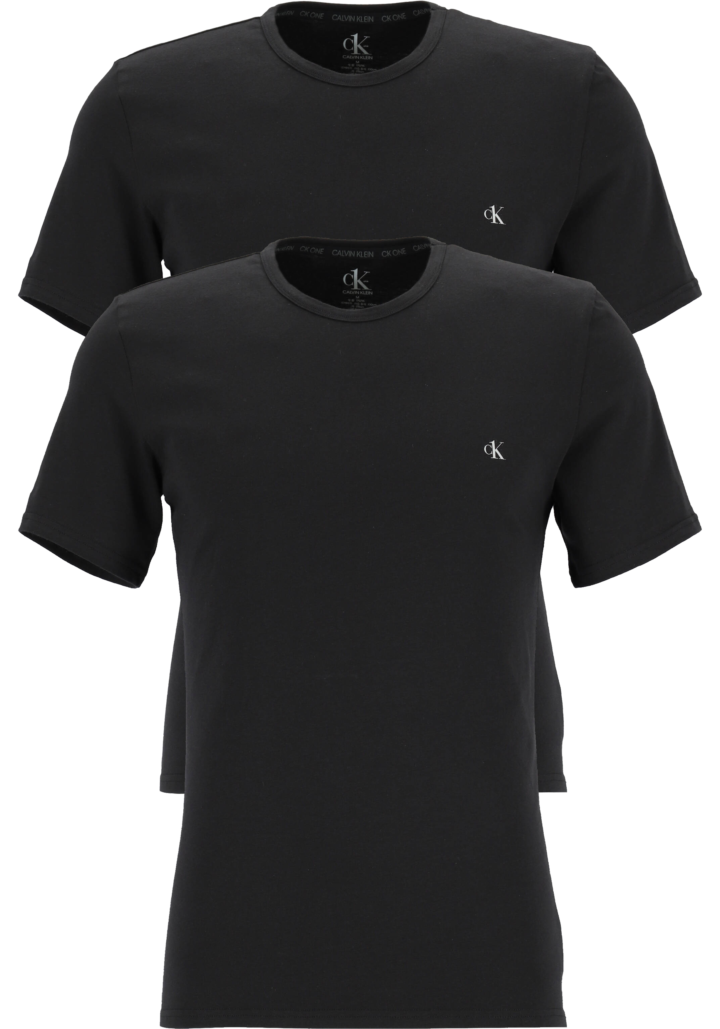 Calvin Klein CK ONE cotton crew neck T-shirts (2-pack), heren T-shirts O-hals, zwart