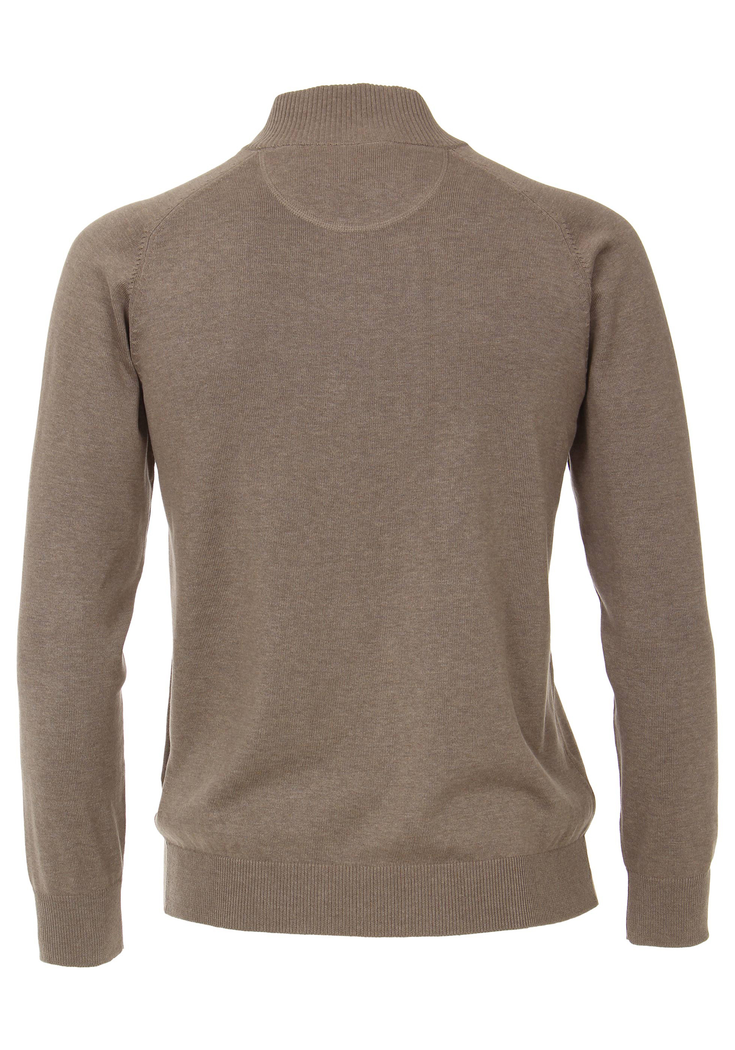 CASA MODA heren vest katoen, met rits, kaki