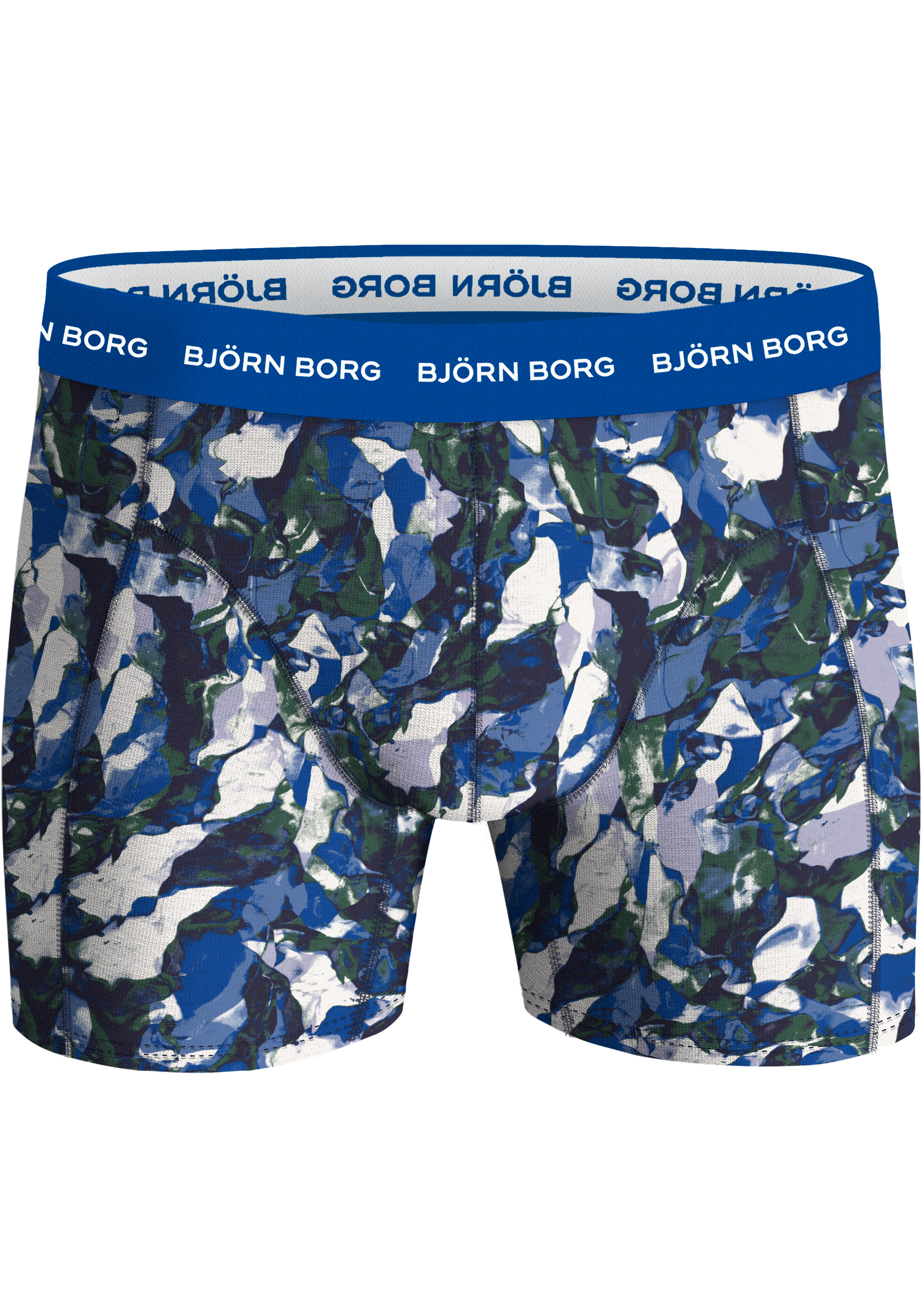 Bjorn Borg Cotton Stretch boxers, heren boxers normale lengte (3-pack), blauw, print, navy blauw
