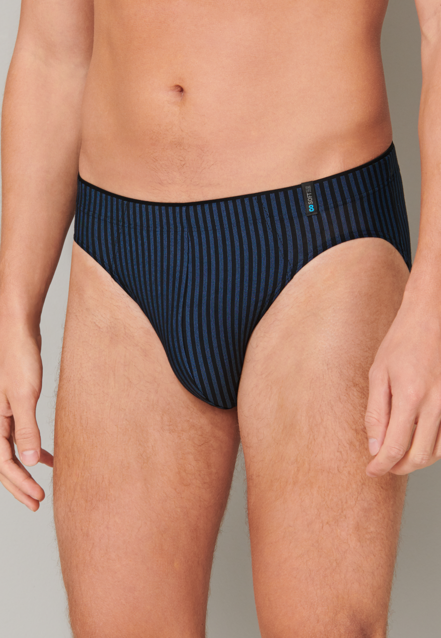 SCHIESSER Long Life Soft slip (1-pack), heren supermini marine-zwart gestreept
