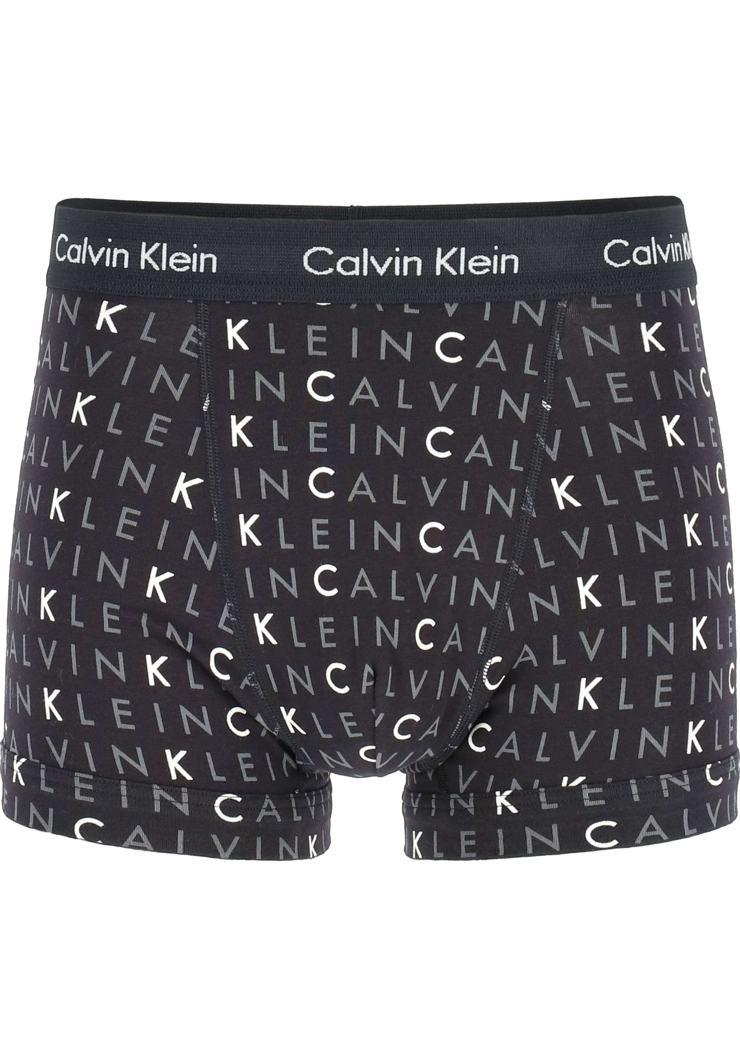 Calvin Klein trunks (3-pack), heren boxers normale lengte, zwart, grijs en logo print