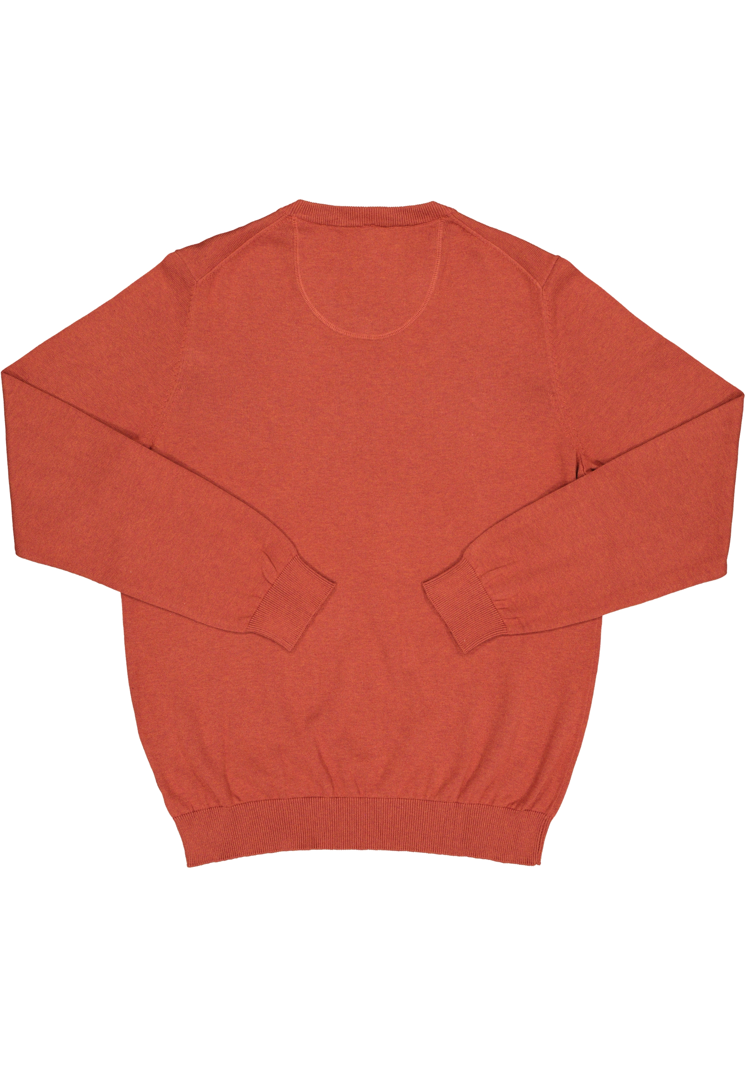 MARVELIS modern fit trui katoen, V-hals, roestbruin