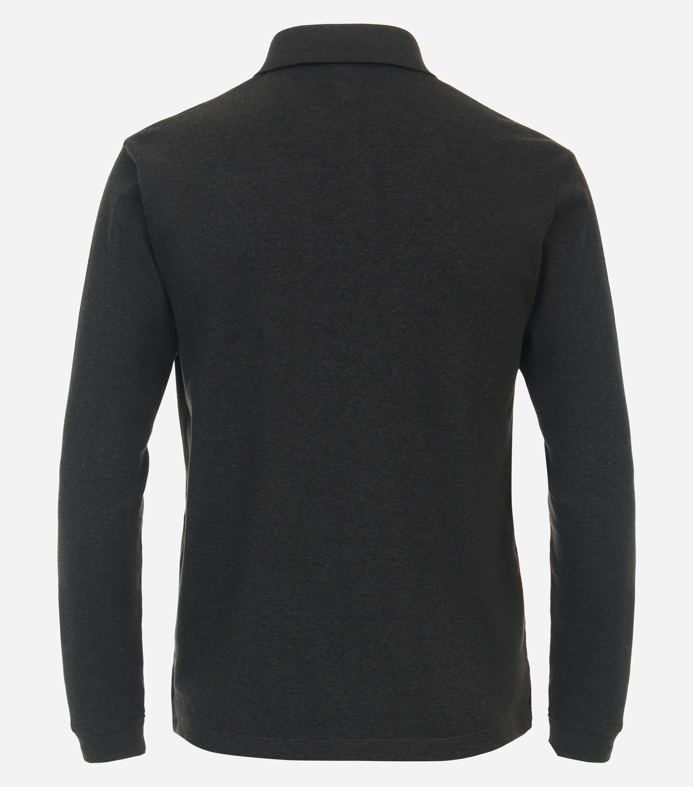 CASA MODA comfort fit polo lange mouw, antracietgrijs melange