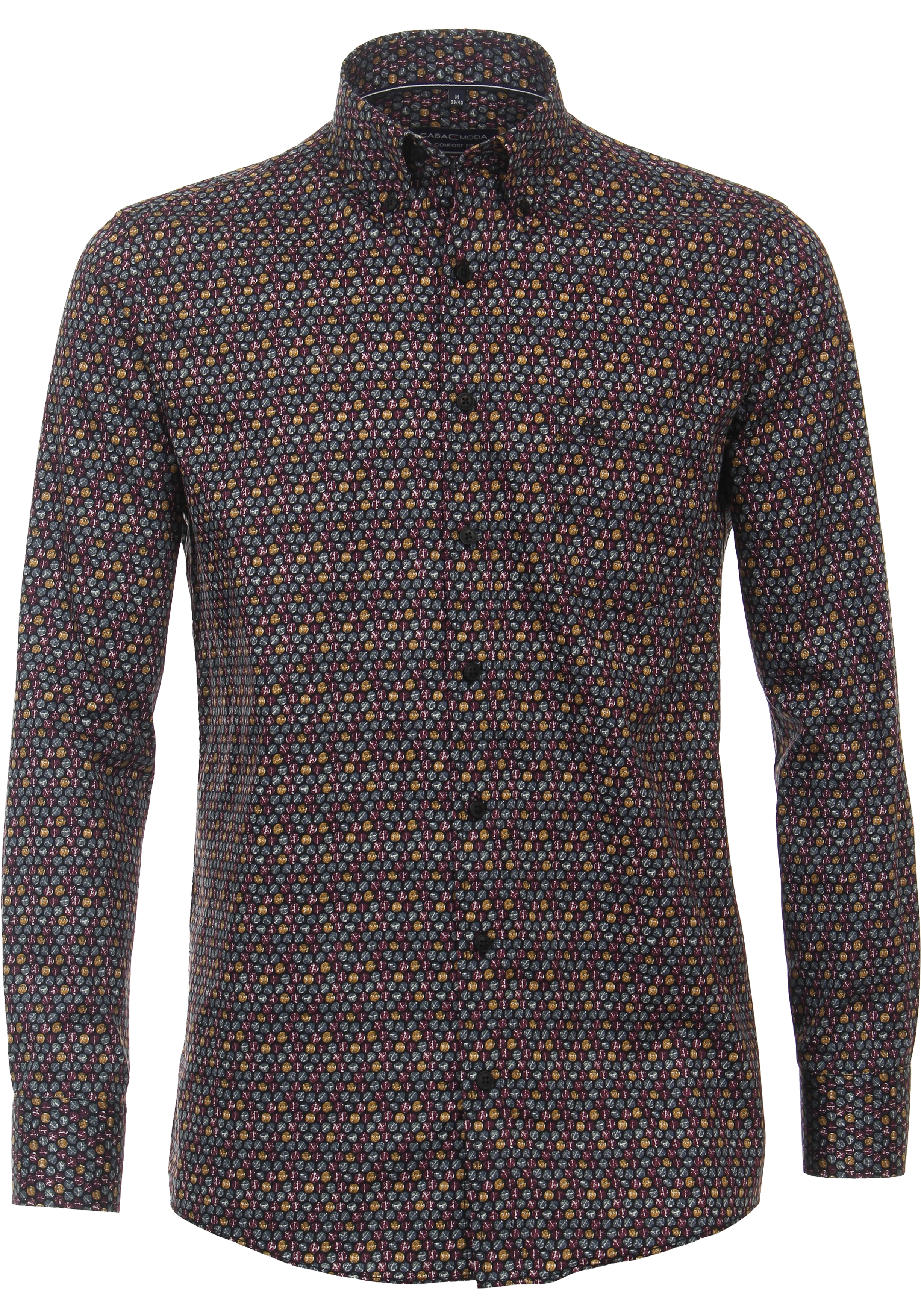 CASA MODA Sport comfort fit overhemd, twill, rood dessin